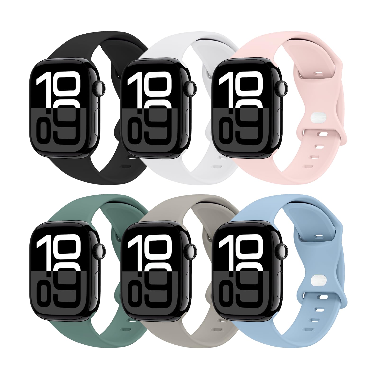 6 Pack Sport Bands Compatible with Apple Watch