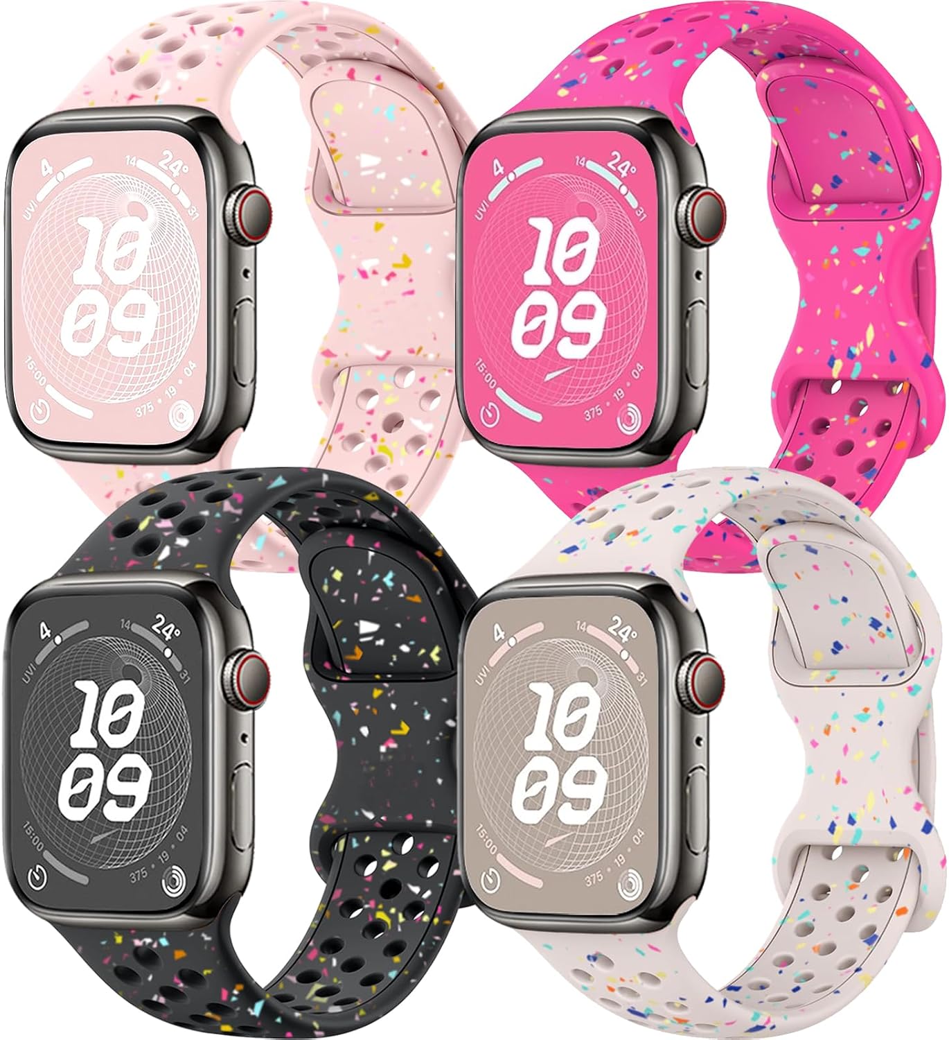 4 Pack Sport Bands Compatible with Apple Watch