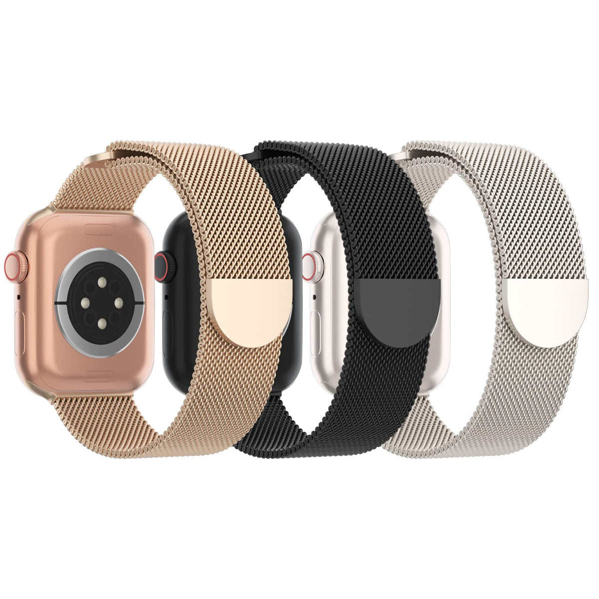 3 Pack Mesh Metal Magnetic Compatible with Apple Watch Bands
