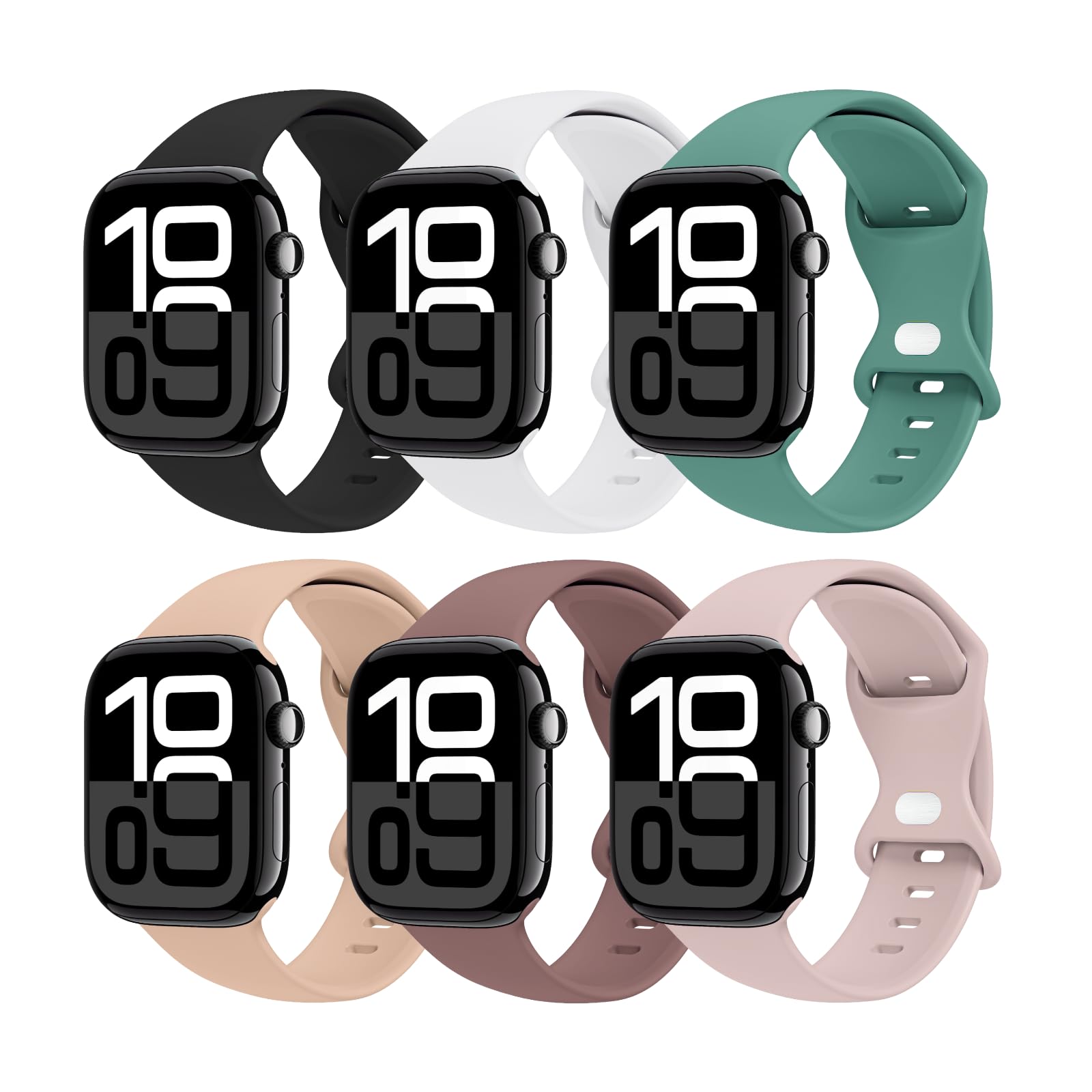 6 Pack Sport Bands Compatible with Apple Watch