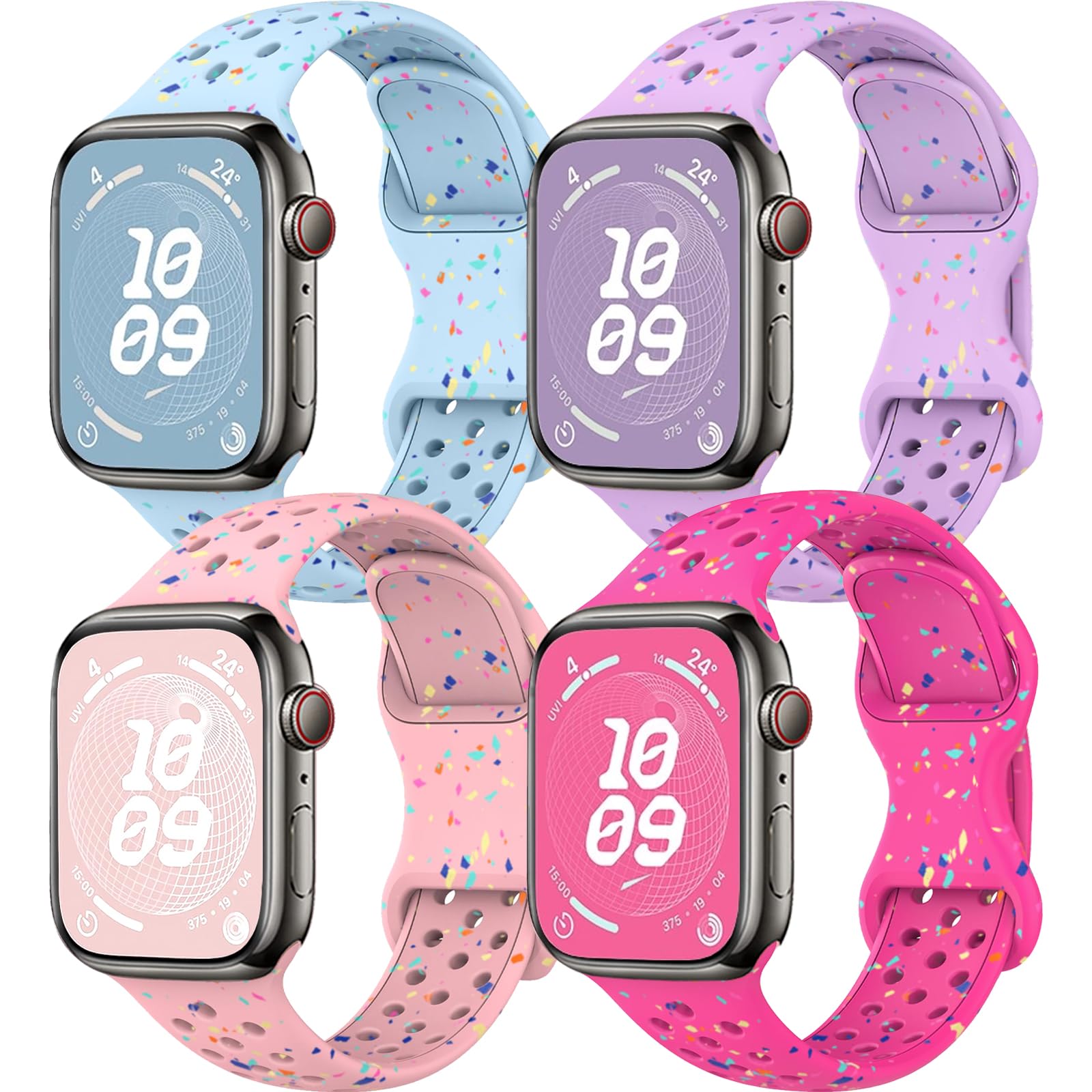 4 Pack Sport Bands Compatible with Apple Watch