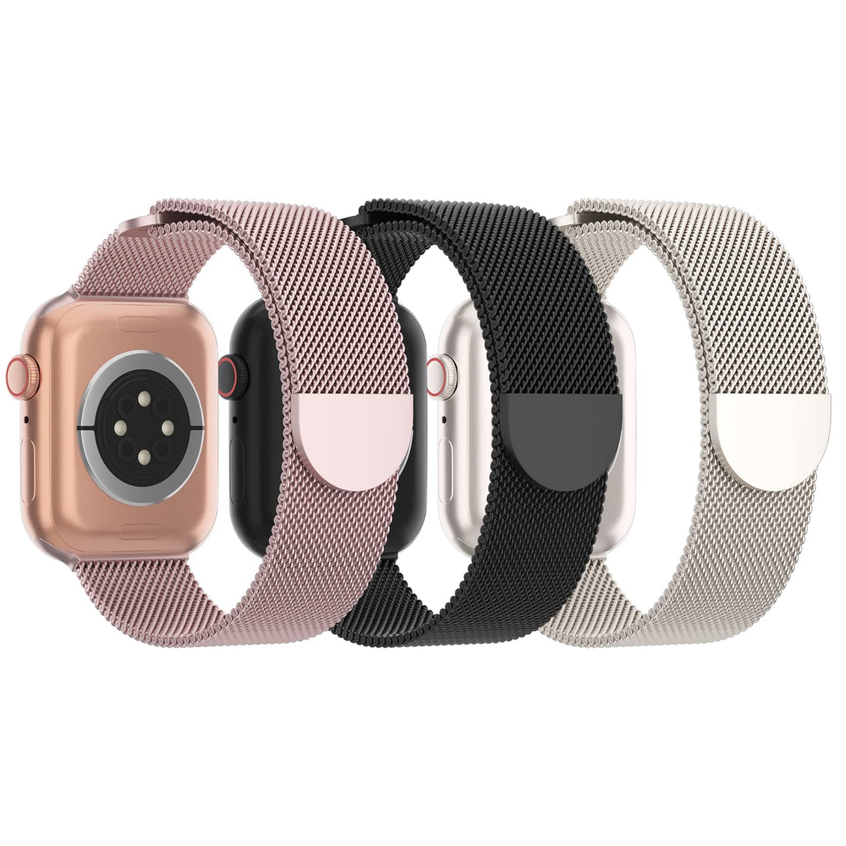 3 Pack Mesh Metal Magnetic Compatible with Apple Watch Bands