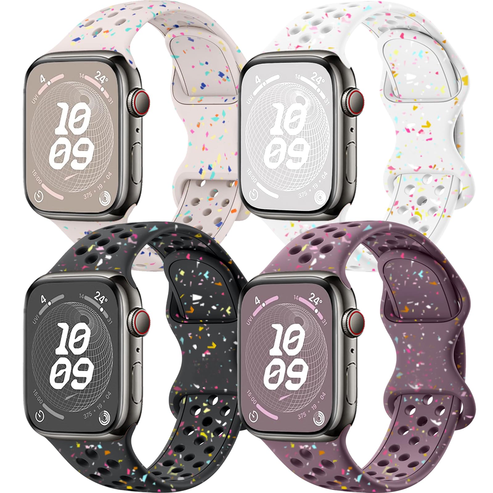 4 Pack Sport Bands Compatible with Apple Watch