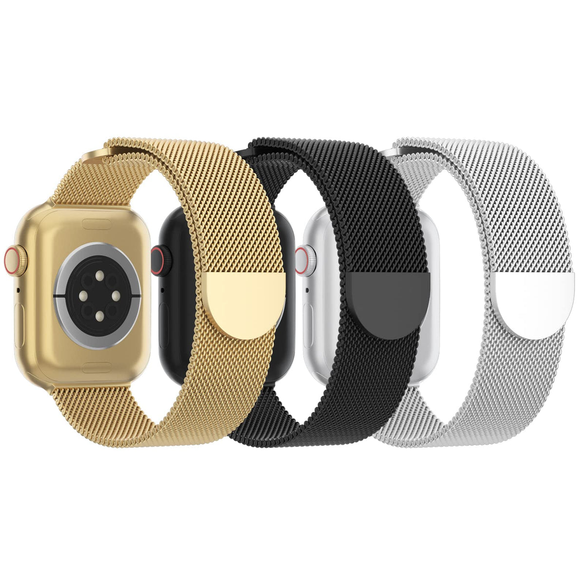3 Pack Mesh Metal Magnetic Compatible with Apple Watch Bands