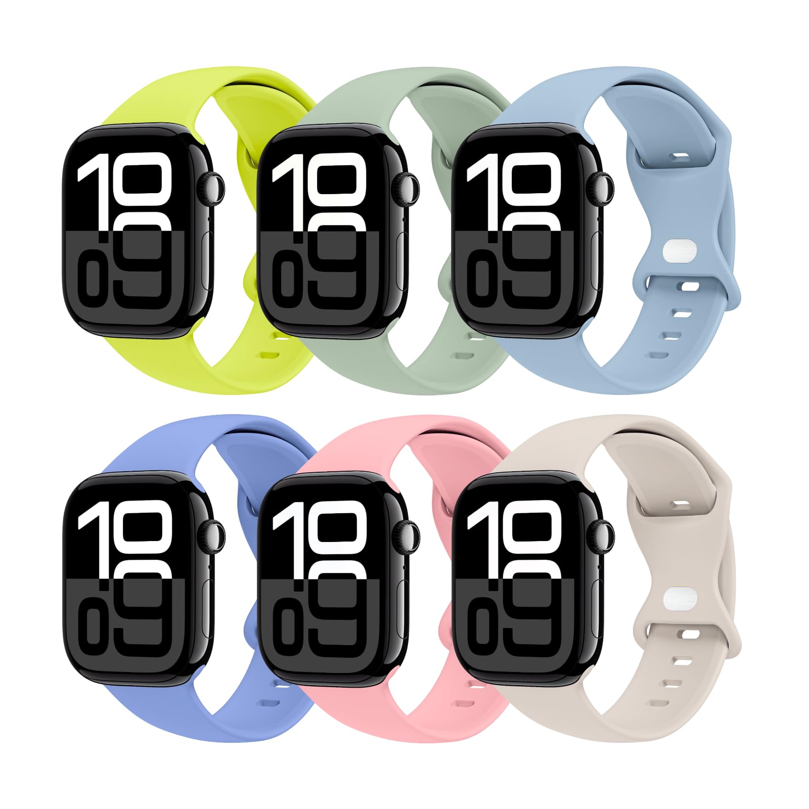 6 Pack Sport Bands Compatible with Apple Watch