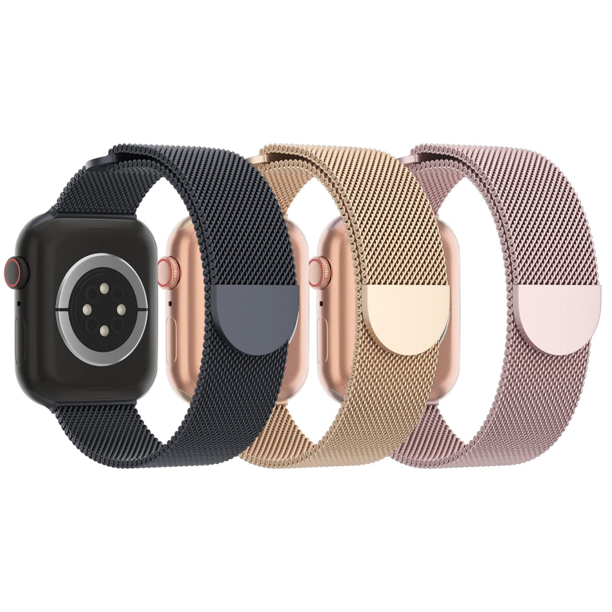 3 Pack Mesh Metal Magnetic Compatible with Apple Watch Bands