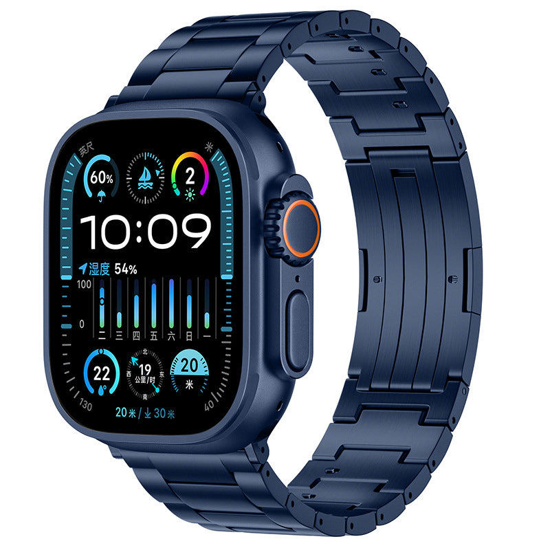 AOADBAND Titanium Thin Three-Link Watch Band for Apple Watch Series 11-1/Ultra 3 | Folding Clasp Business Strap