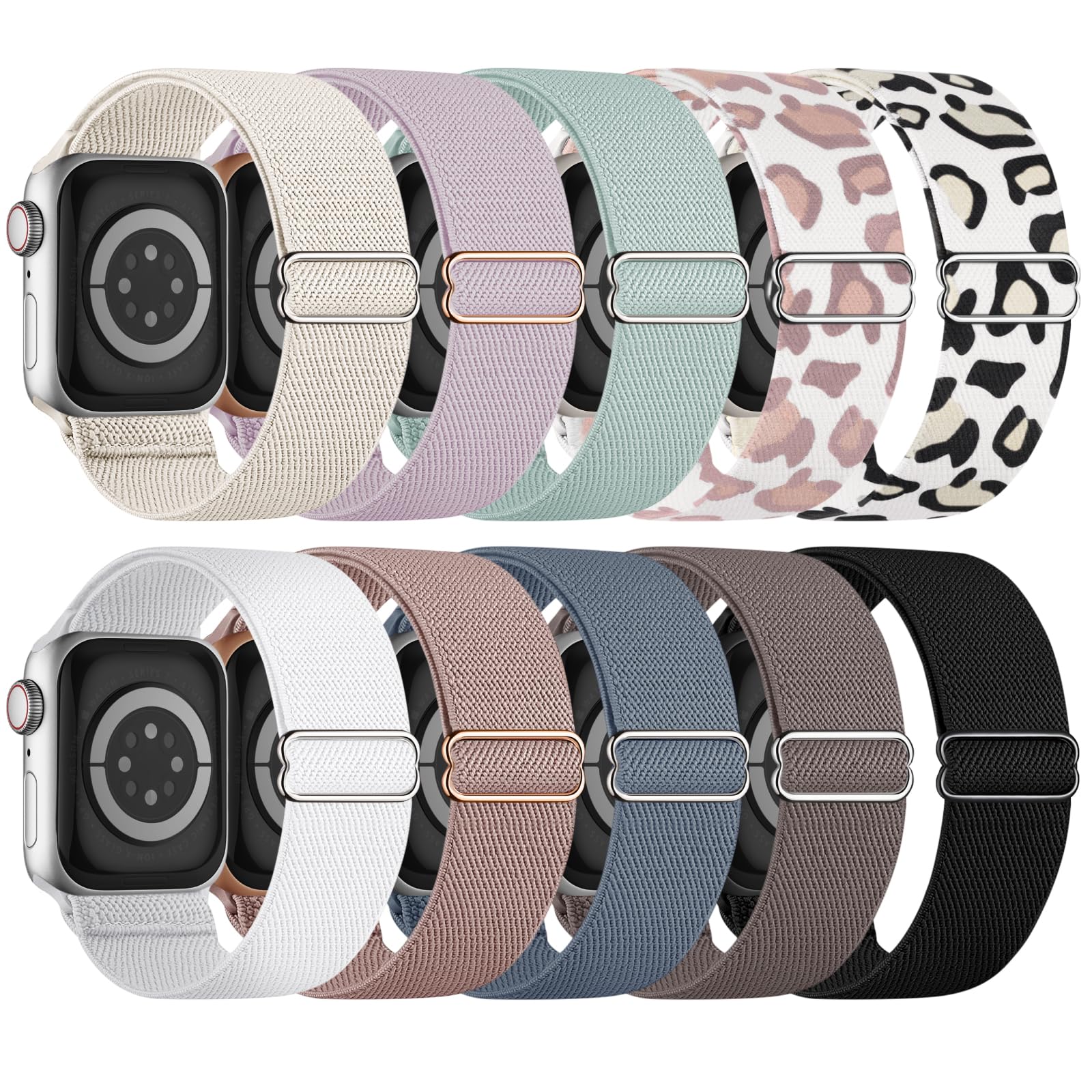 10 Pack Stretchy Bands Compatible With Apple Watch