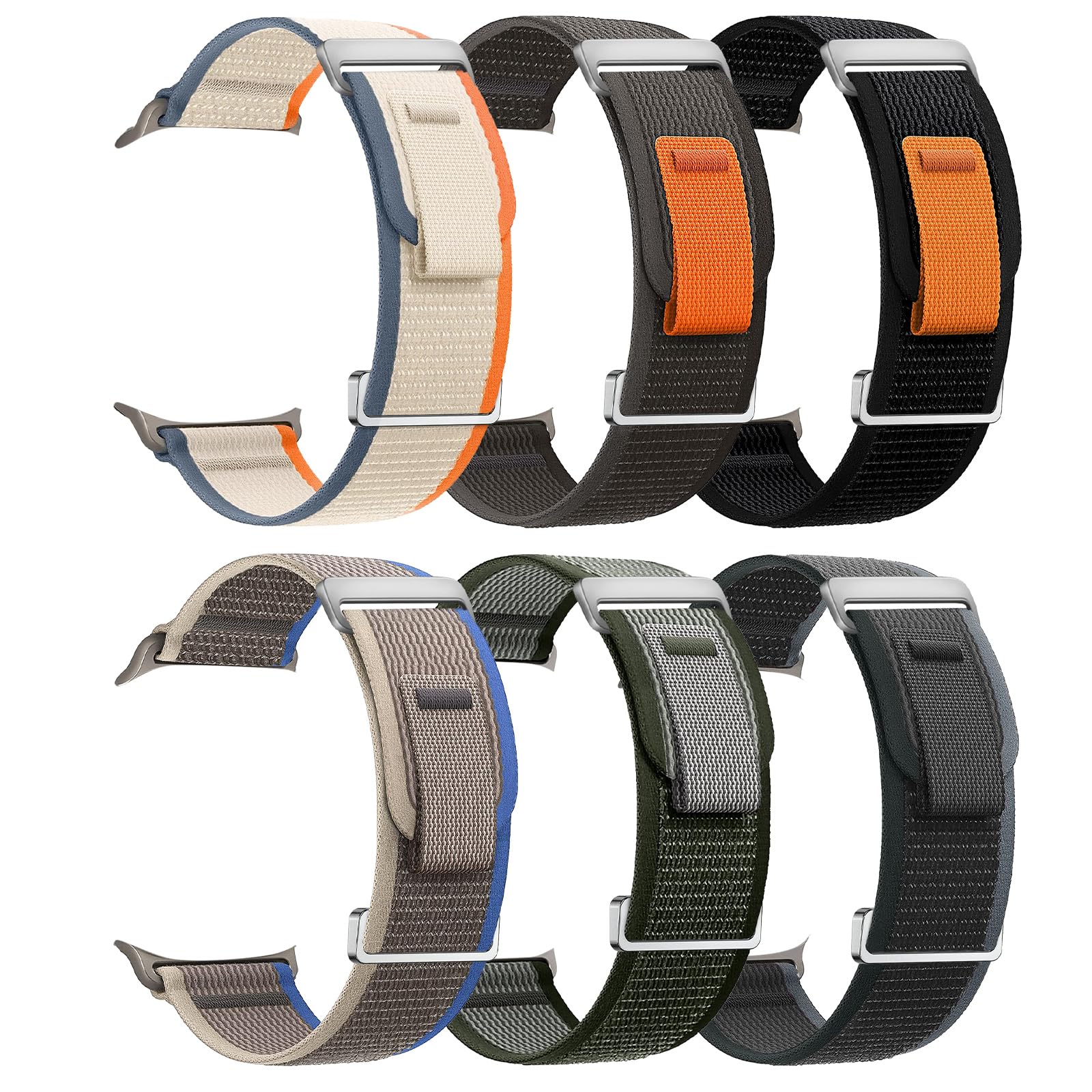 6 Pack Sport Band Compatible with Apple Watch Ultra 2 Band 49mm 46mm 45mm 44mm 42mm for Men Women, Breathable Nylon Trail Loop and Alpine Loop for iWatch Ultra 3/Ultra/Series 11 10 9 8 7 6 5 4 3 SE