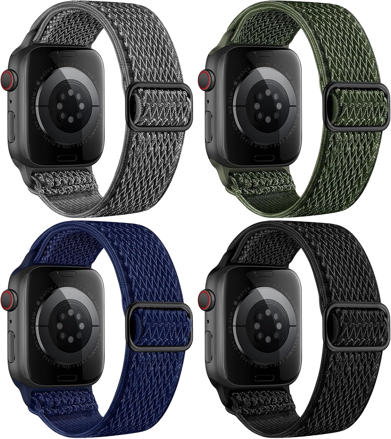 4 Pack Stretchy Nylon Band Apple Watch