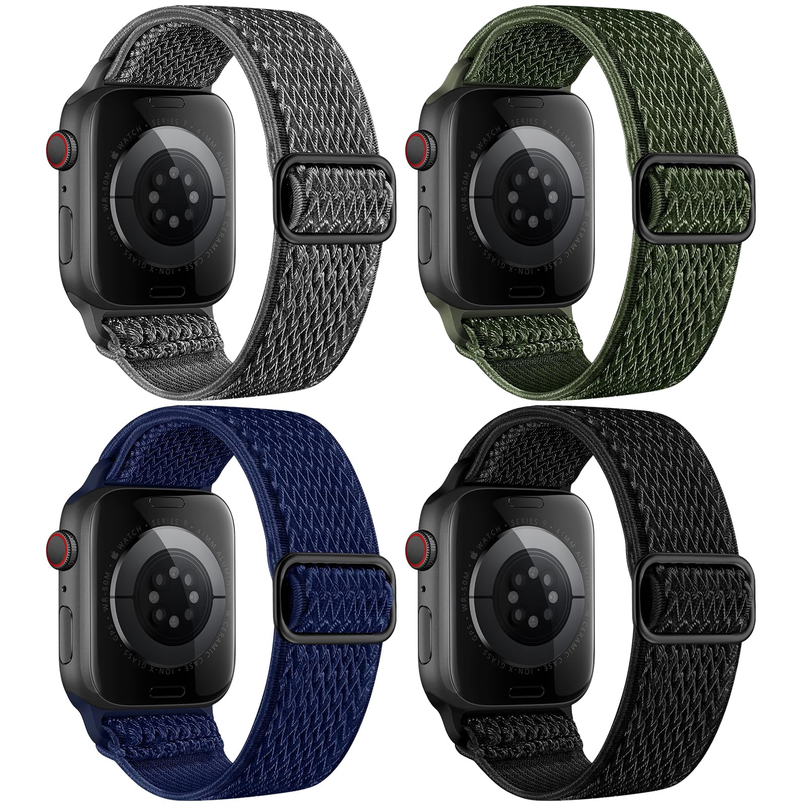 4 Pack Stretchy Nylon Band Apple Watch