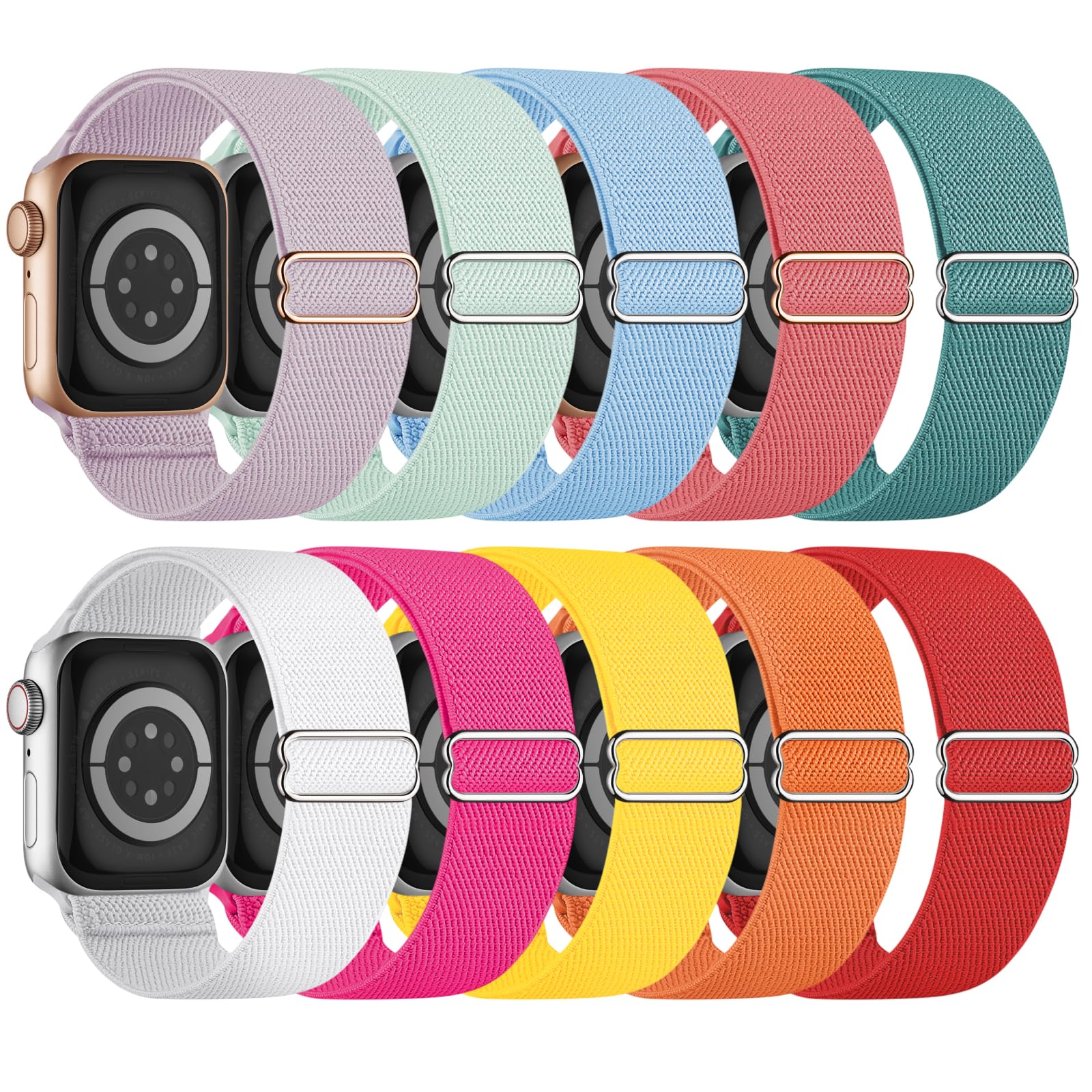 10 Pack Stretchy Bands Compatible With Apple Watch