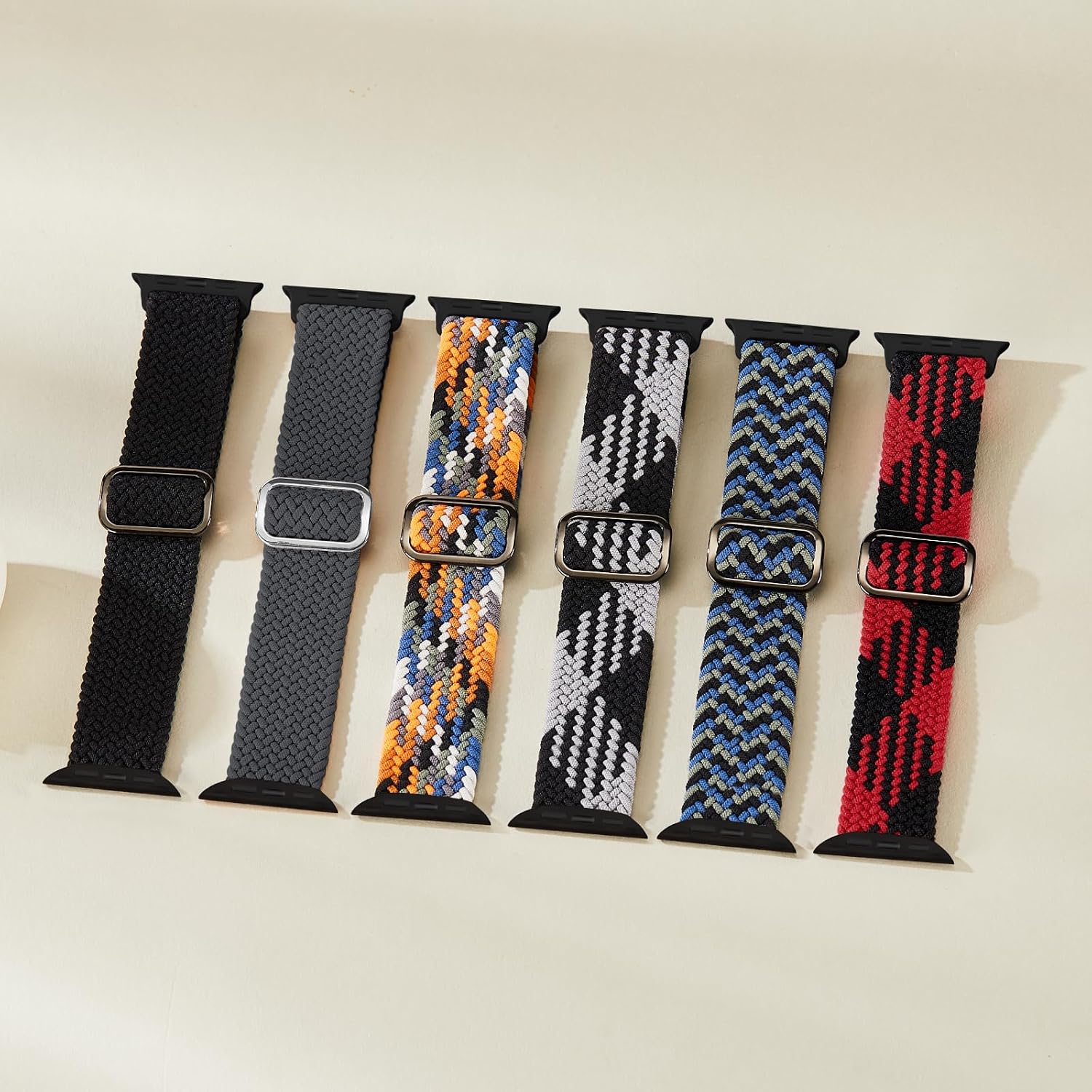 6 Pack Braided Stretchy Bands Apple Watch