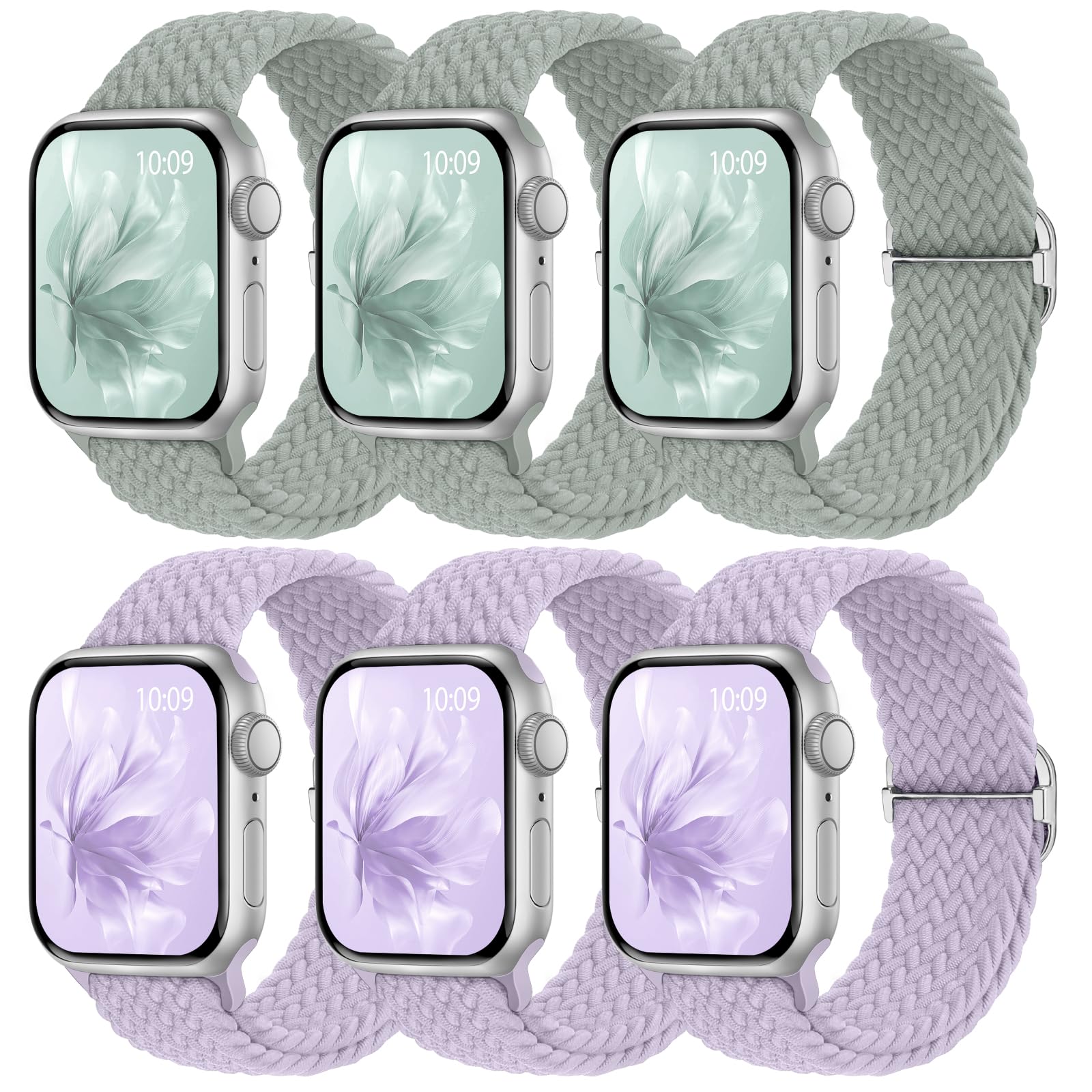 6 Pack Braided Stretchy Bands Apple Watch