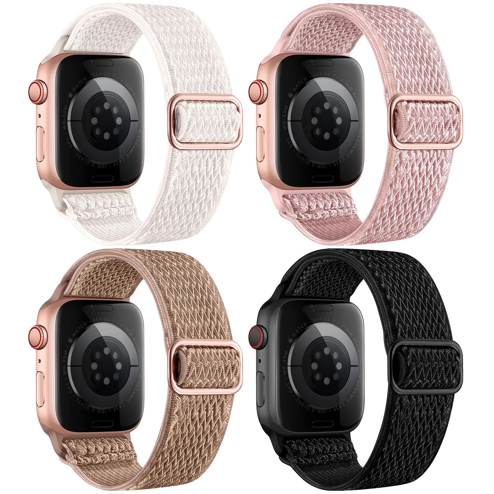 4 Pack Stretchy Nylon Band Apple Watch