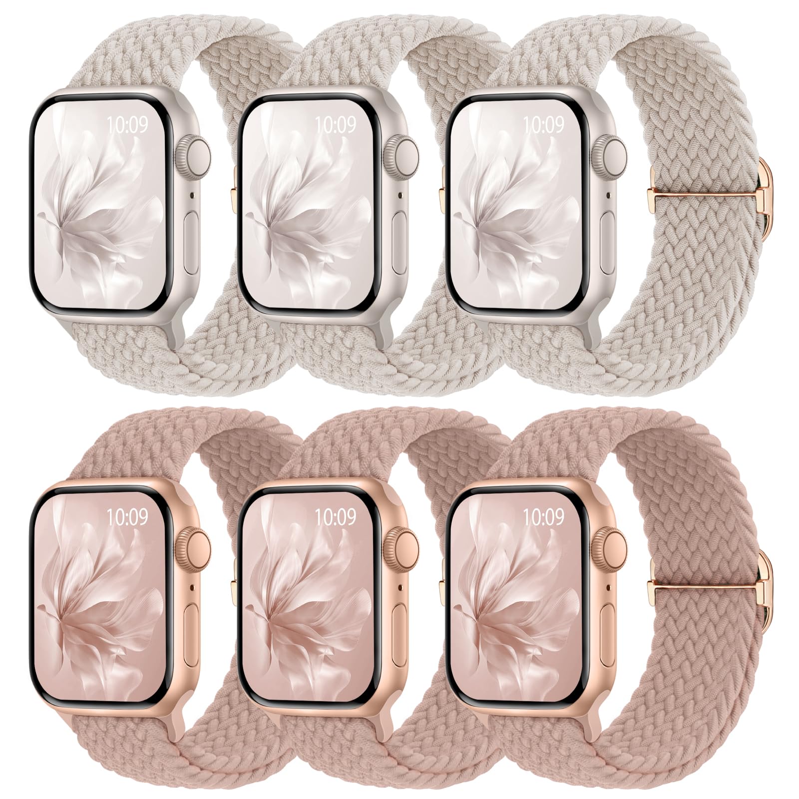 6 Pack Braided Stretchy Bands Apple Watch