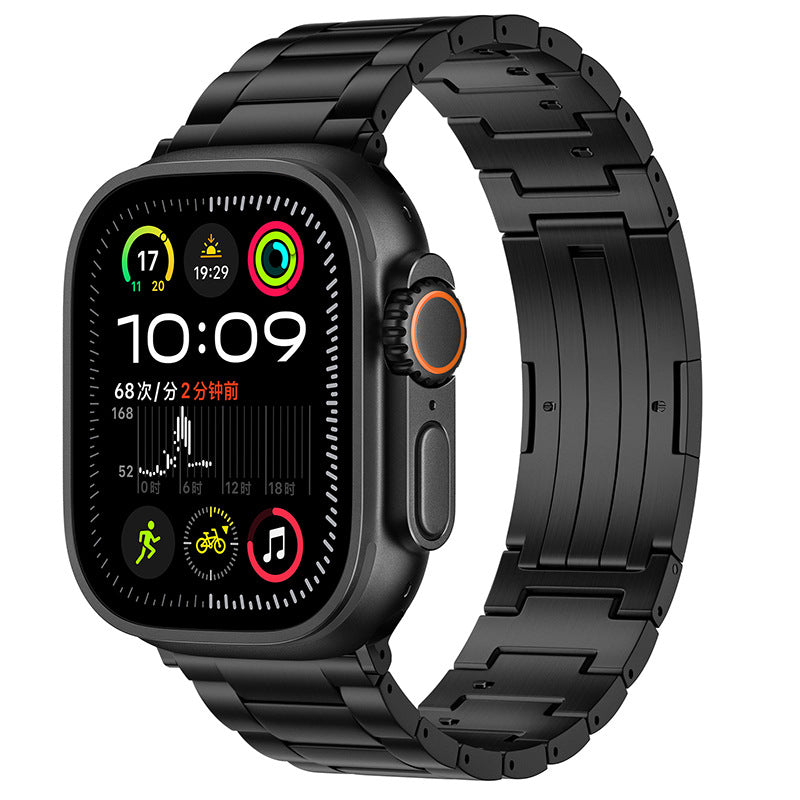 AOADBAND Titanium Thin Three-Link Watch Band for Apple Watch Series 11-1/Ultra 3 | Folding Clasp Business Strap