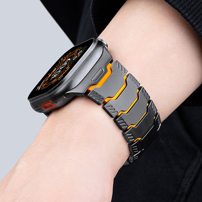 Silicone+Titanium Strap For Apple Watch 44/45/46/49mm