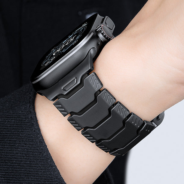 Silicone+Titanium Strap For Apple Watch 44/45/46/49mm