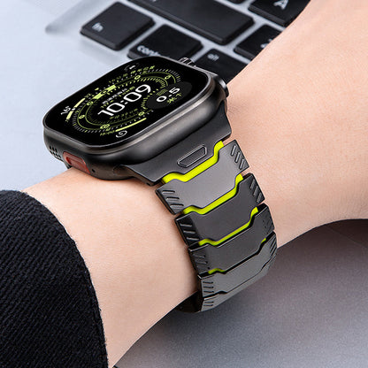 Silicone+Titanium Strap For Apple Watch 44/45/46/49mm