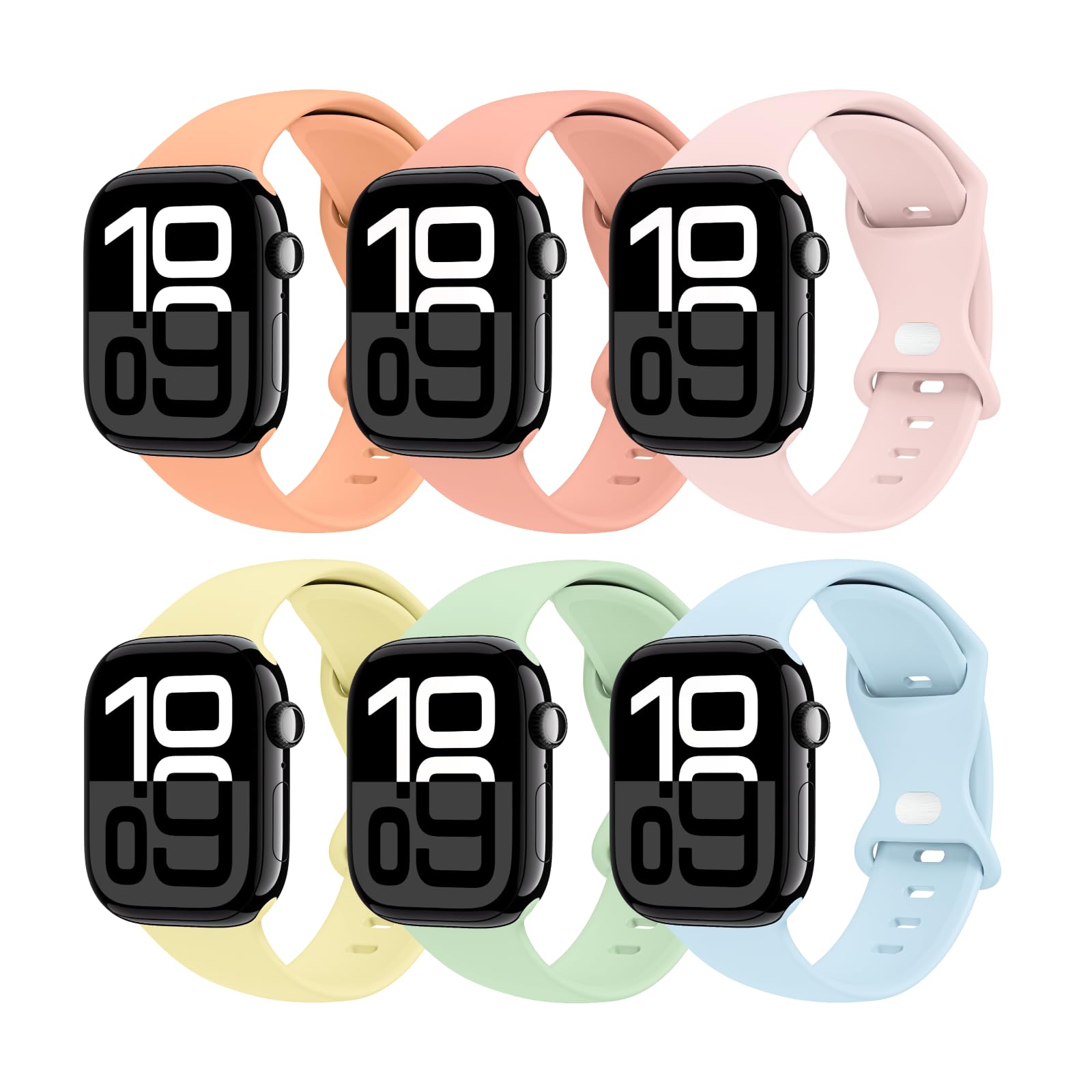 6 Pack Sport Bands Compatible with Apple Watch