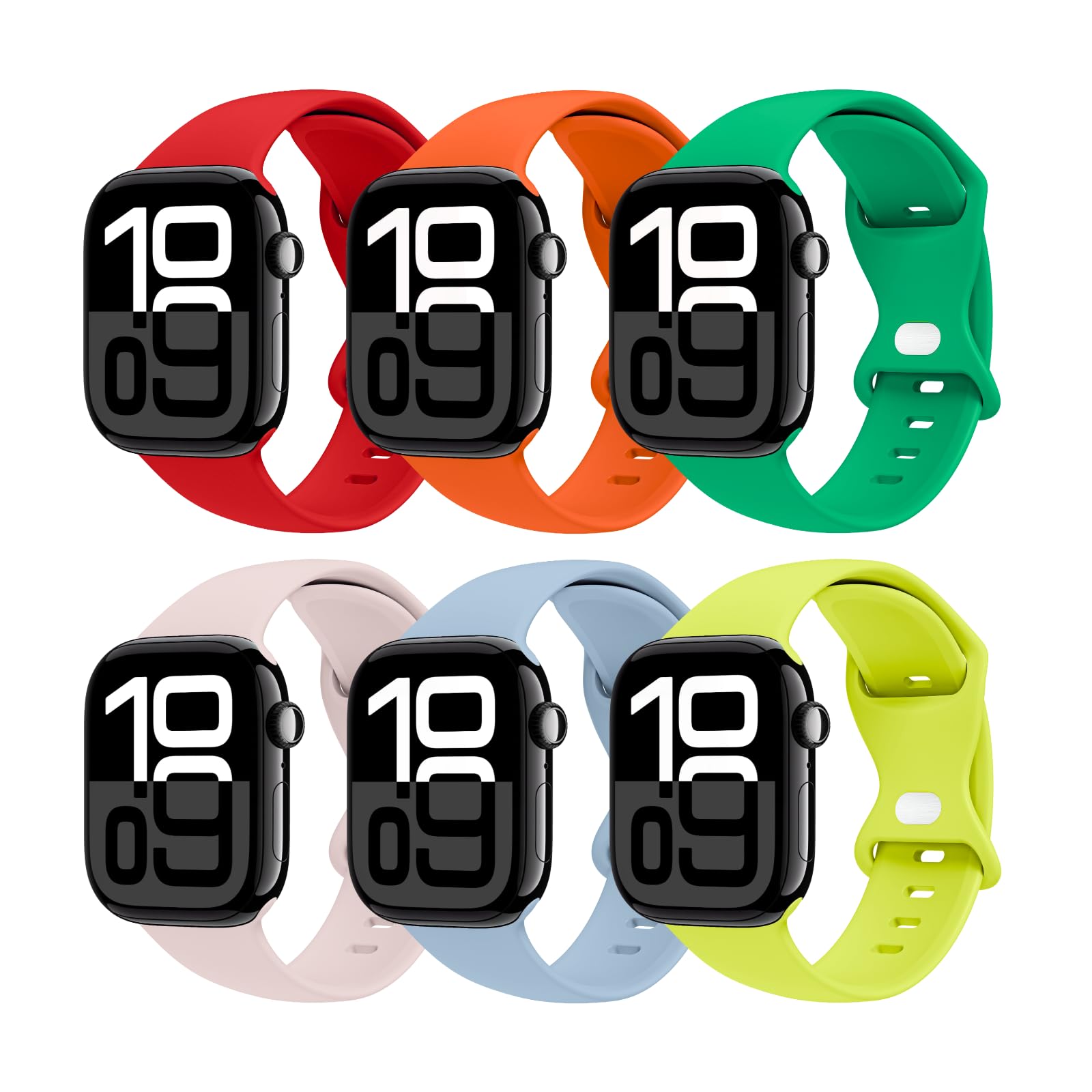 6 Pack Sport Bands Compatible with Apple Watch