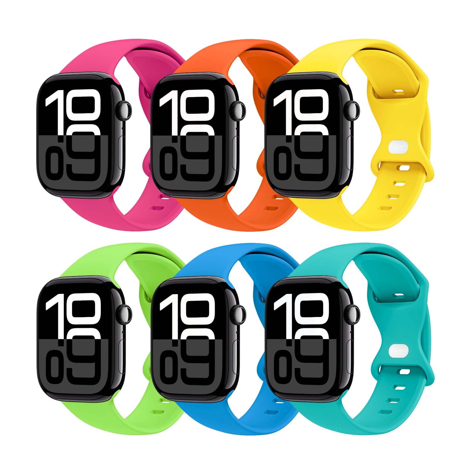 6 Pack Sport Bands Compatible with Apple Watch