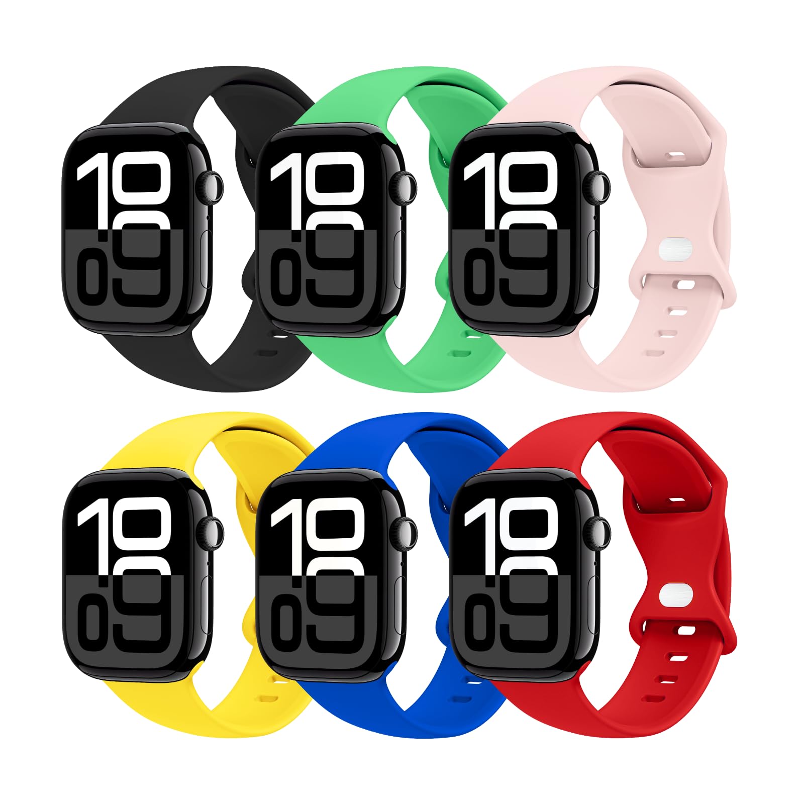 6 Pack Sport Bands Compatible with Apple Watch