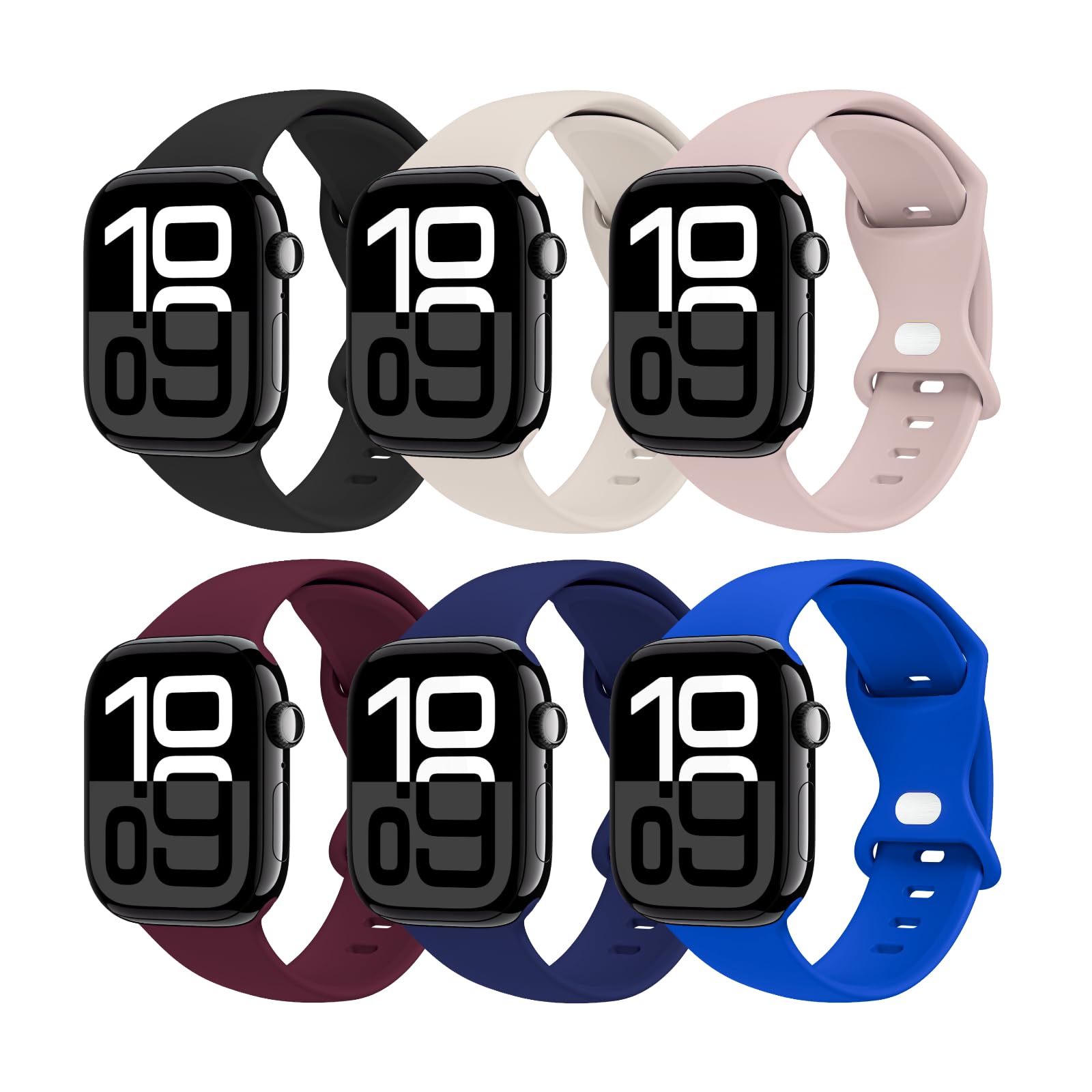 6 Pack Sport Bands Compatible with Apple Watch