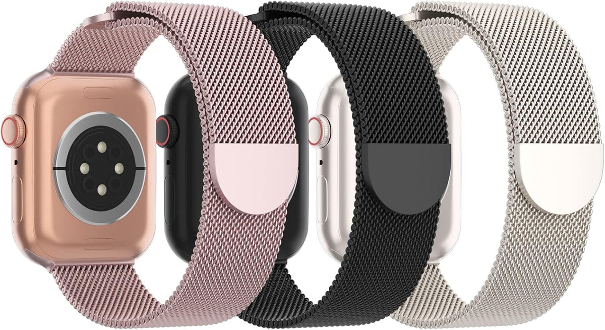 3 Pack Mesh Metal Magnetic Compatible with Apple Watch Bands