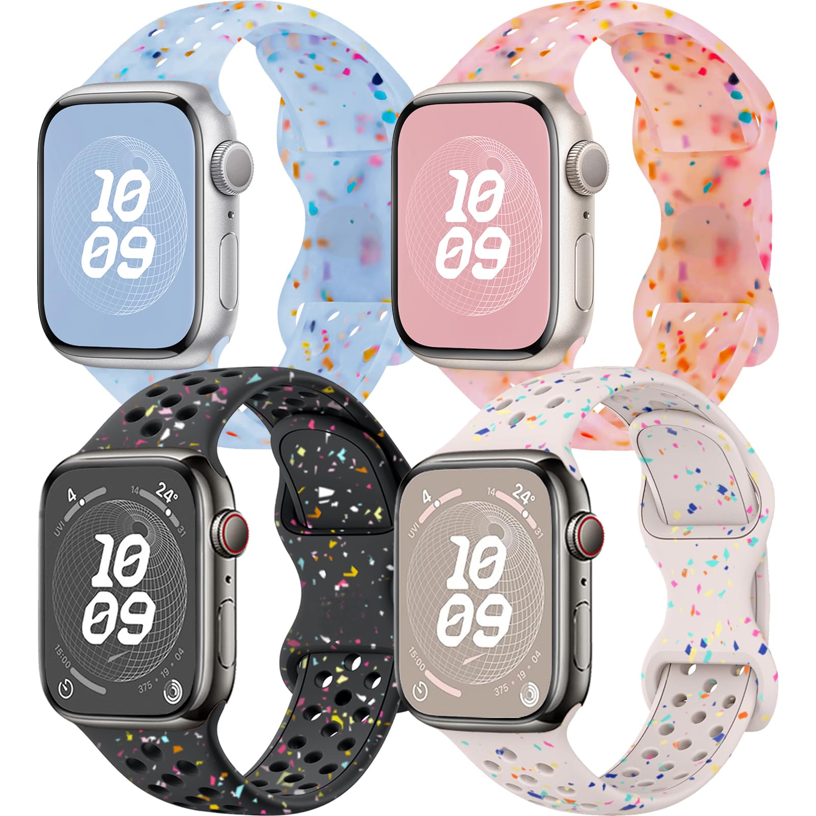 4 Pack Sport Bands Compatible with Apple Watch