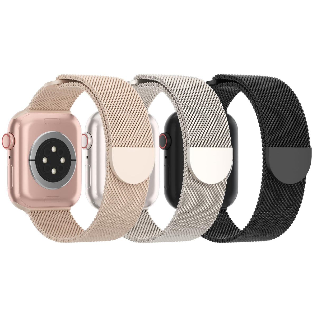 3 Pack Mesh Metal Magnetic Compatible with Apple Watch Bands