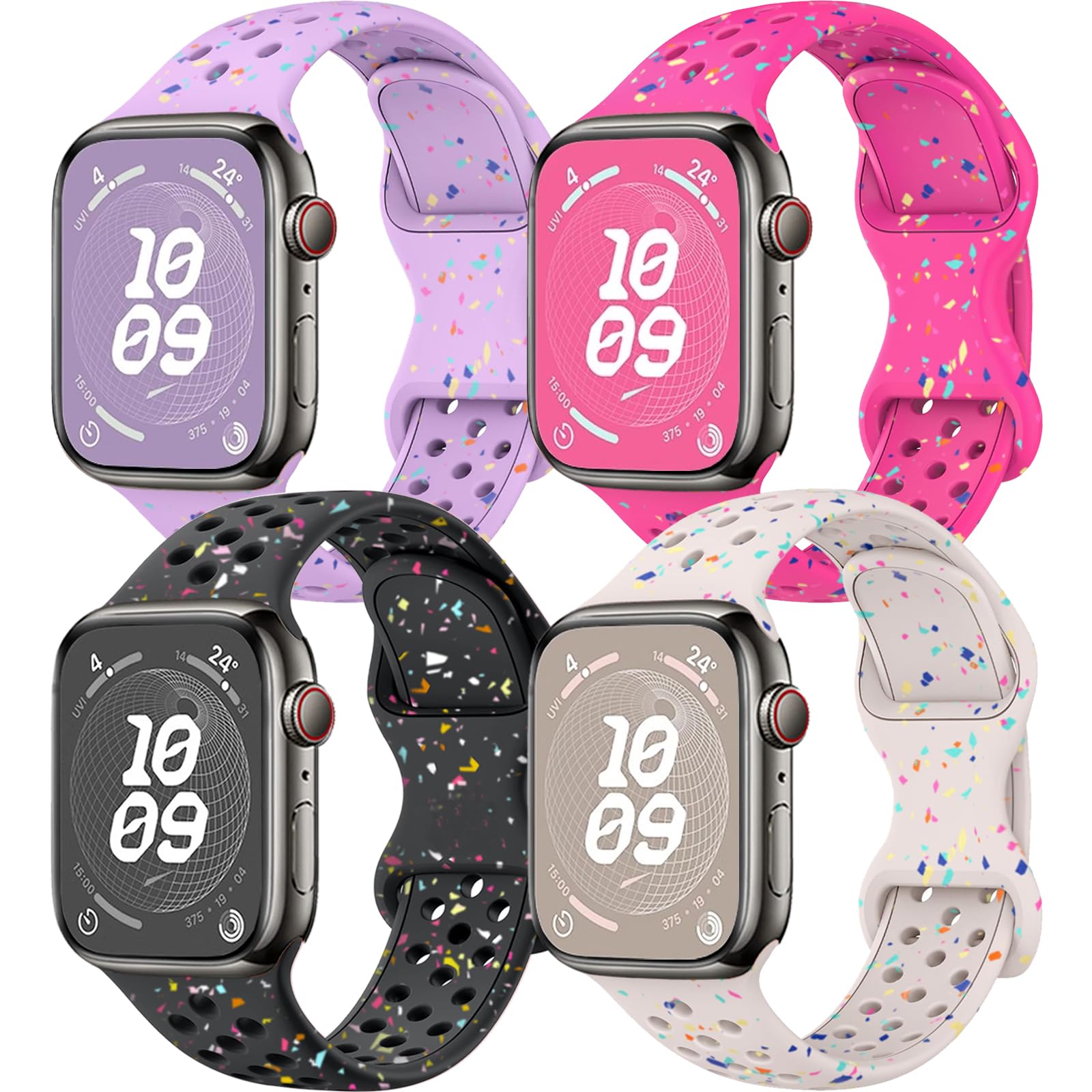 4 Pack Sport Bands Compatible with Apple Watch