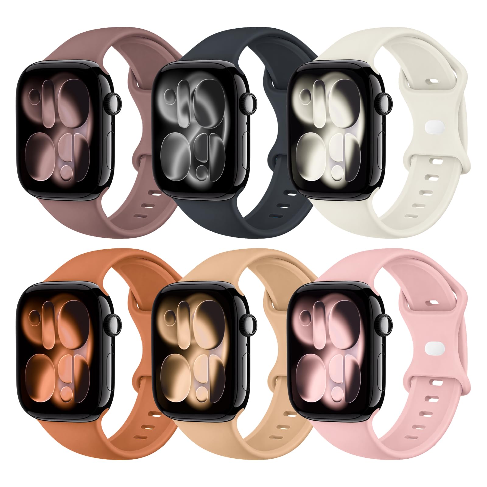 6 Pack Sport Bands Compatible with Apple Watch