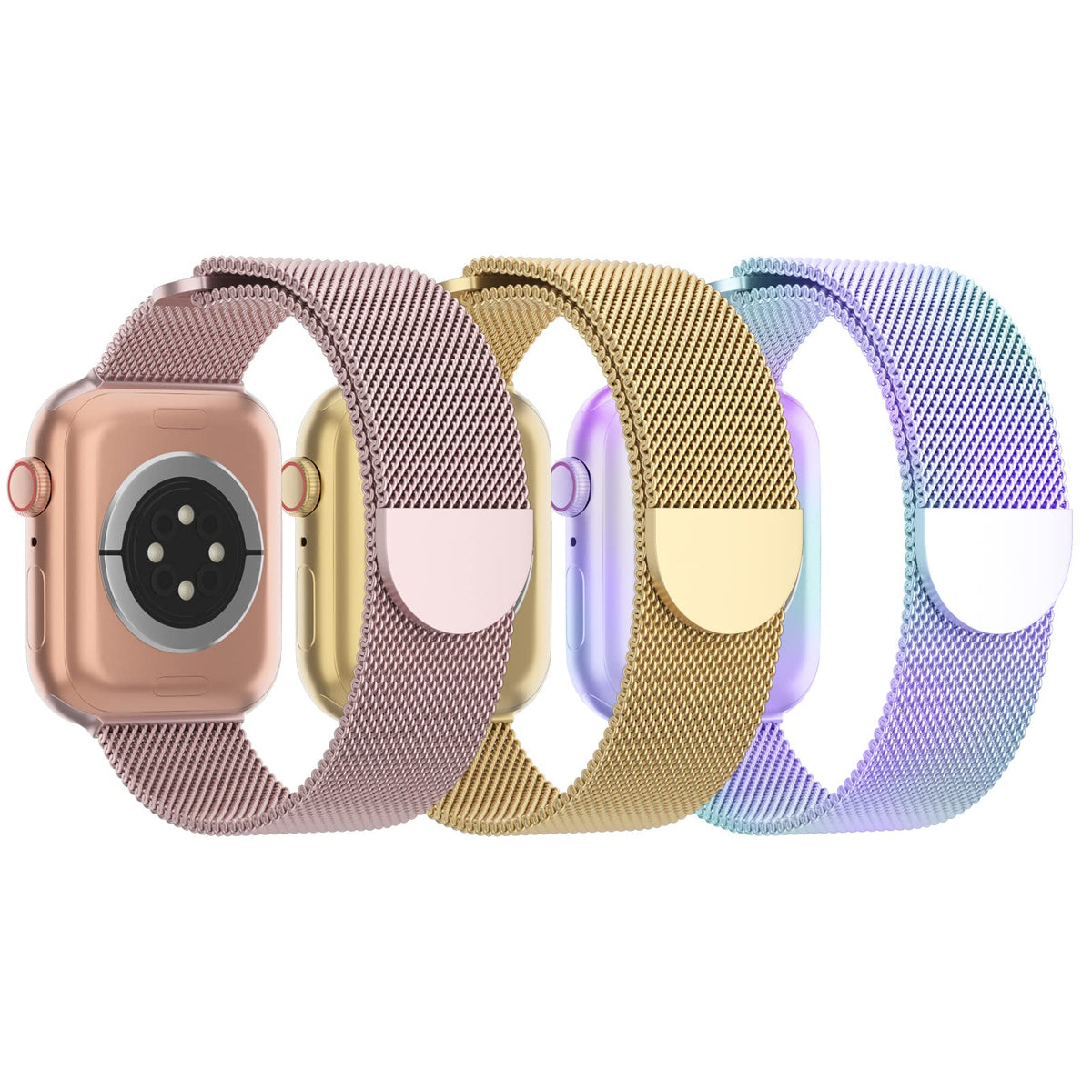3 Pack Mesh Metal Magnetic Compatible with Apple Watch Bands