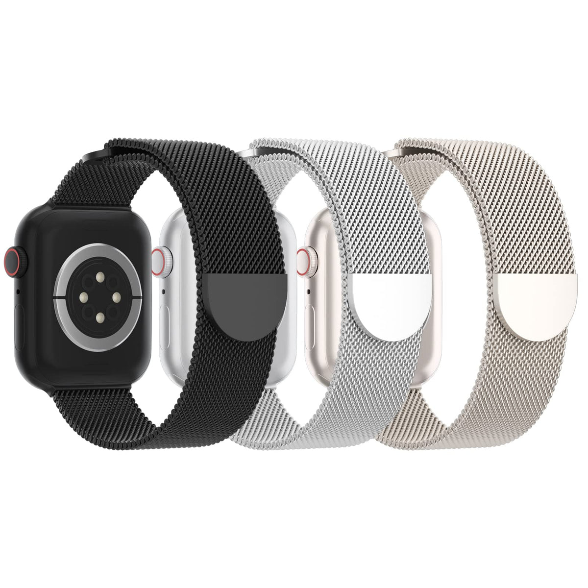 3 Pack Mesh Metal Magnetic Compatible with Apple Watch Bands