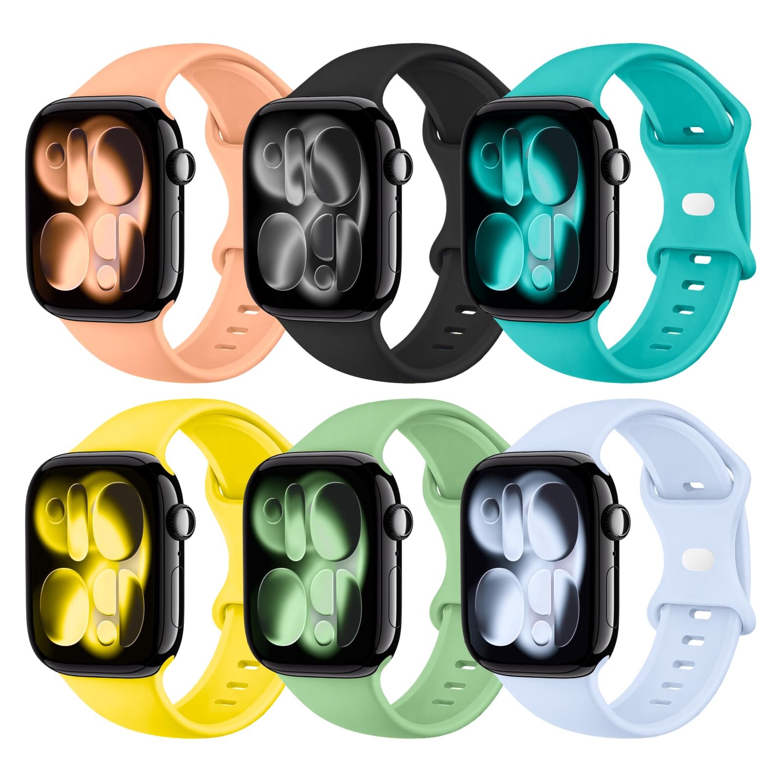 6 Pack Sport Bands Compatible with Apple Watch