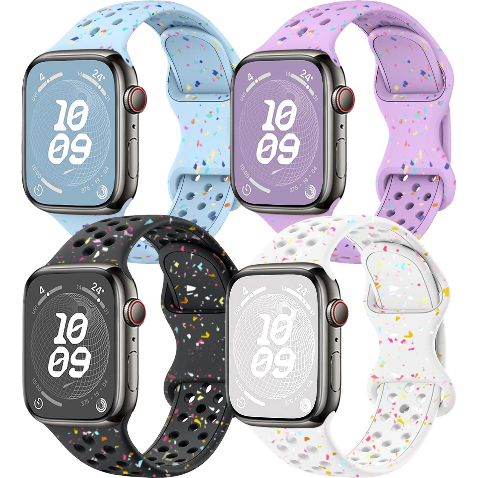 4 Pack Sport Bands Compatible with Apple Watch
