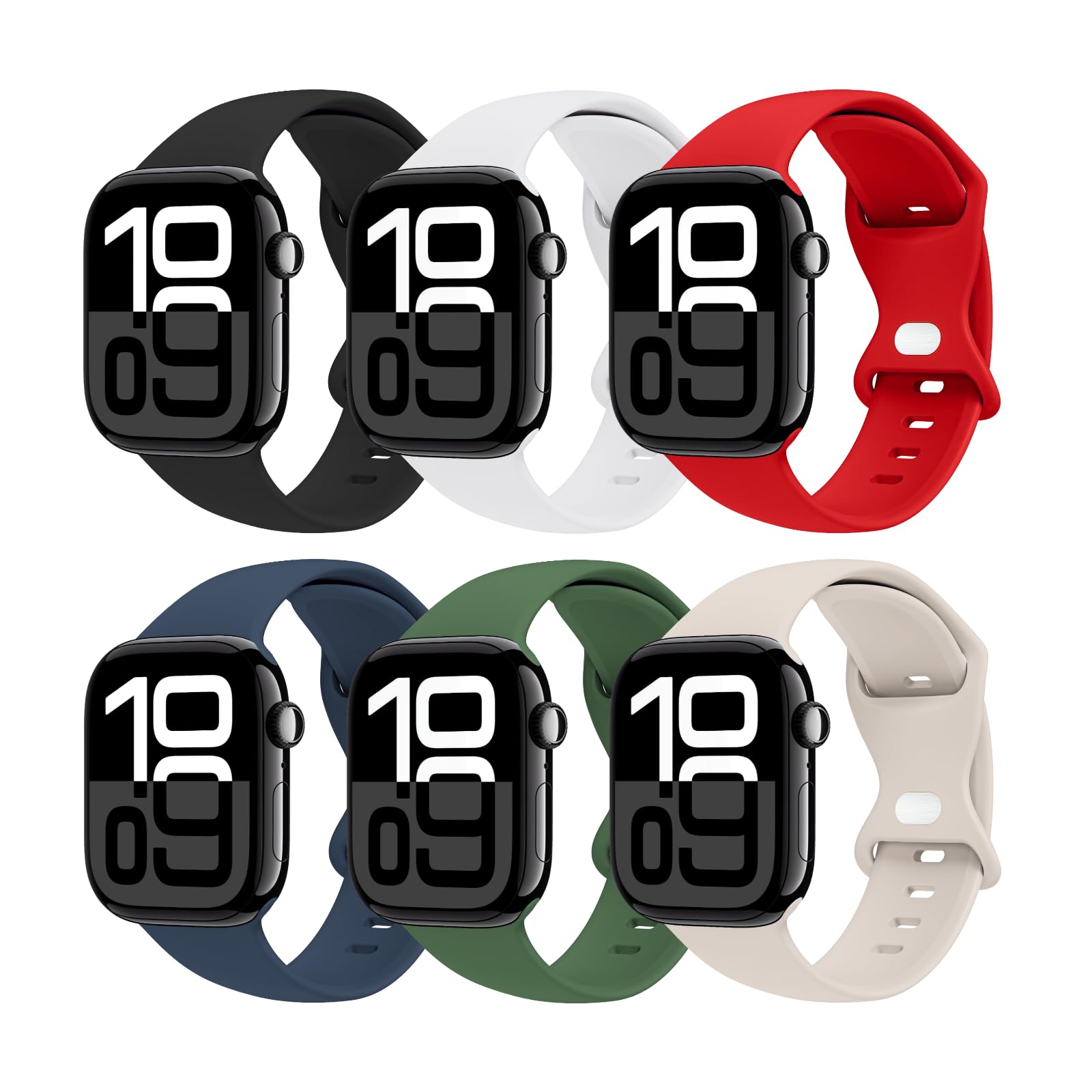6 Pack Sport Bands Compatible with Apple Watch