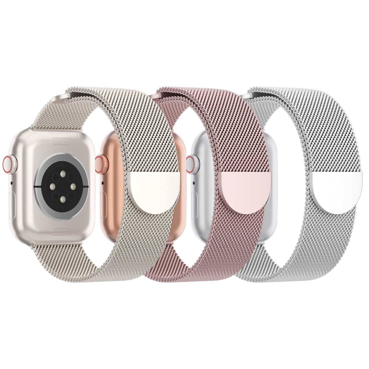 3 Pack Mesh Metal Magnetic Compatible with Apple Watch Bands