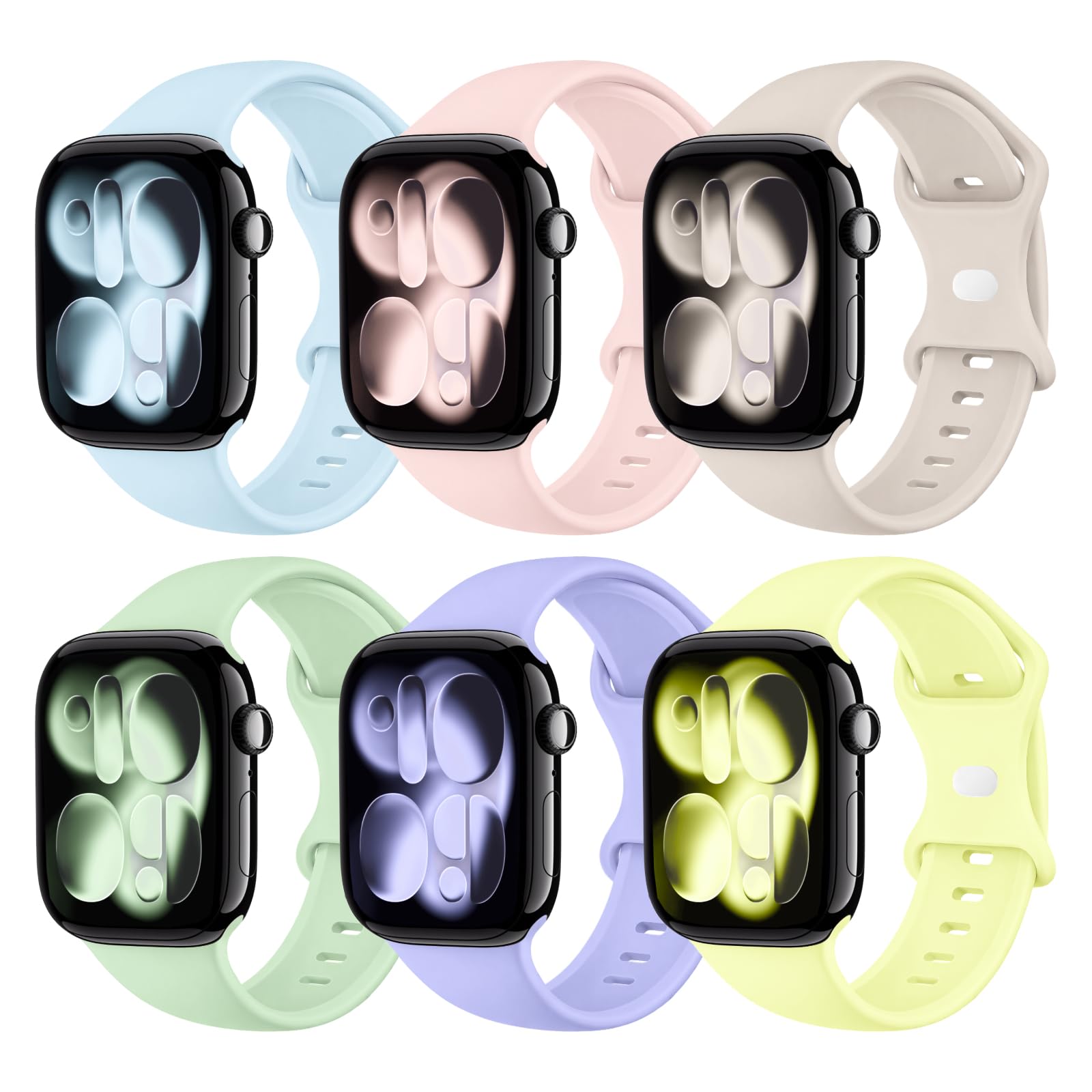 6 Pack Sport Bands Compatible with Apple Watch