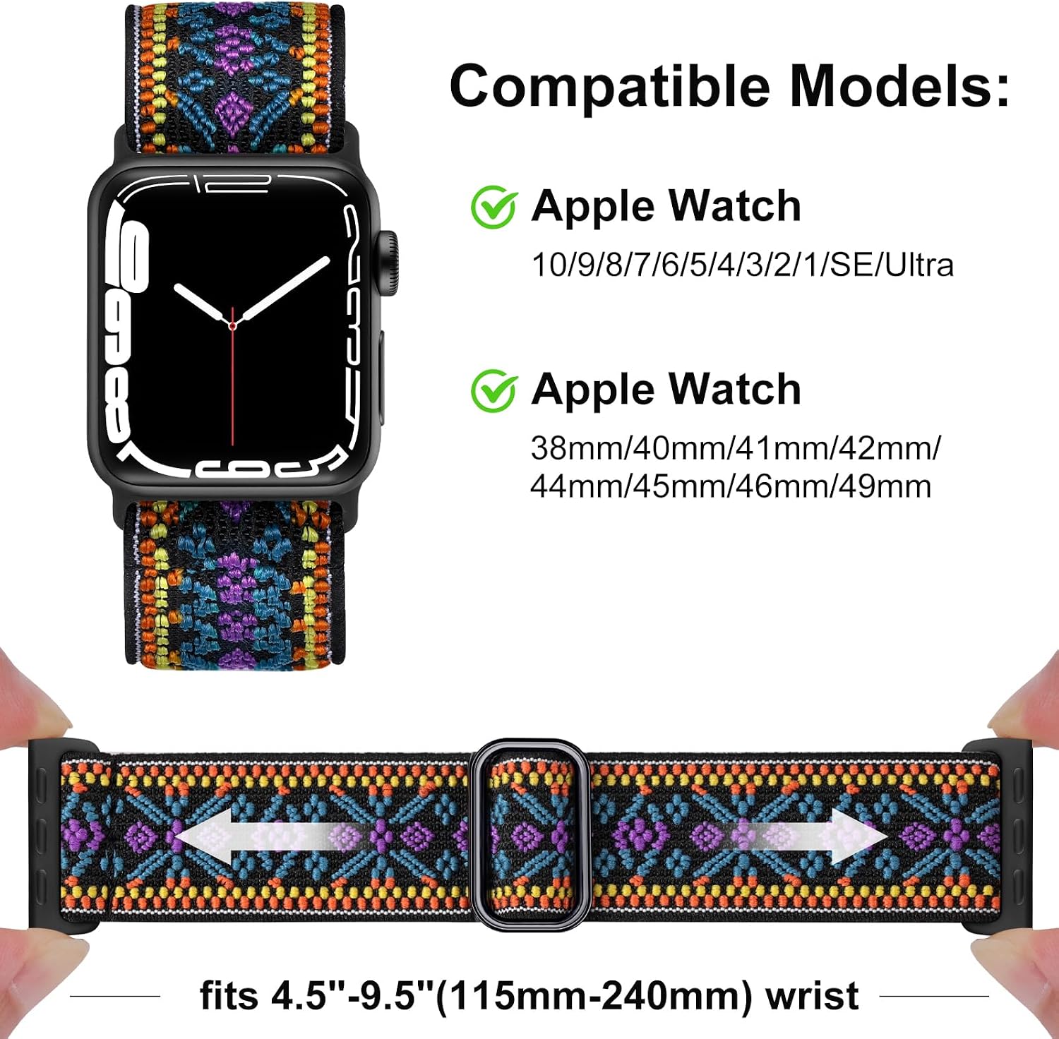 5 Pack Stretchy Bands Compatible with Apple Watch