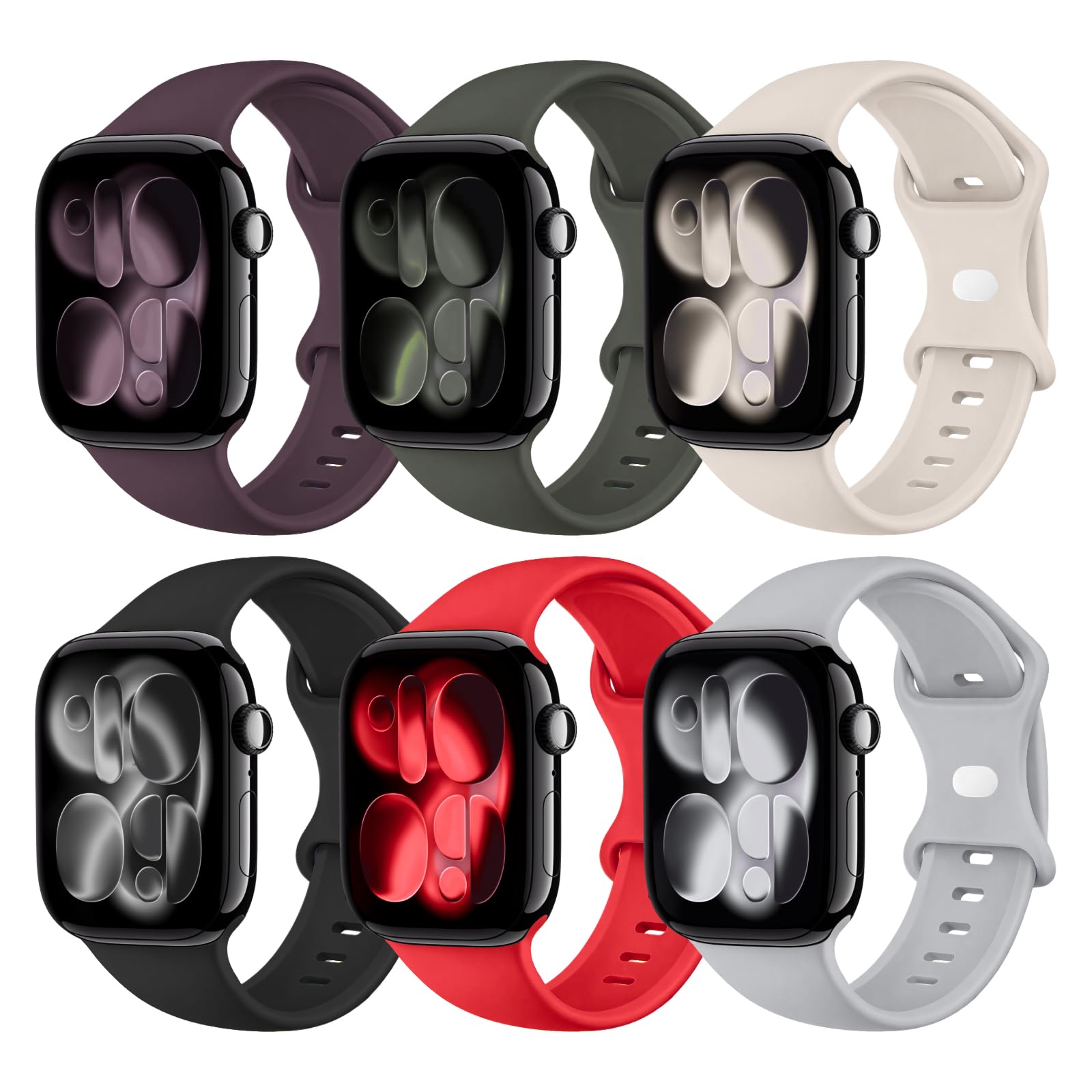 6 Pack Sport Bands Compatible with Apple Watch