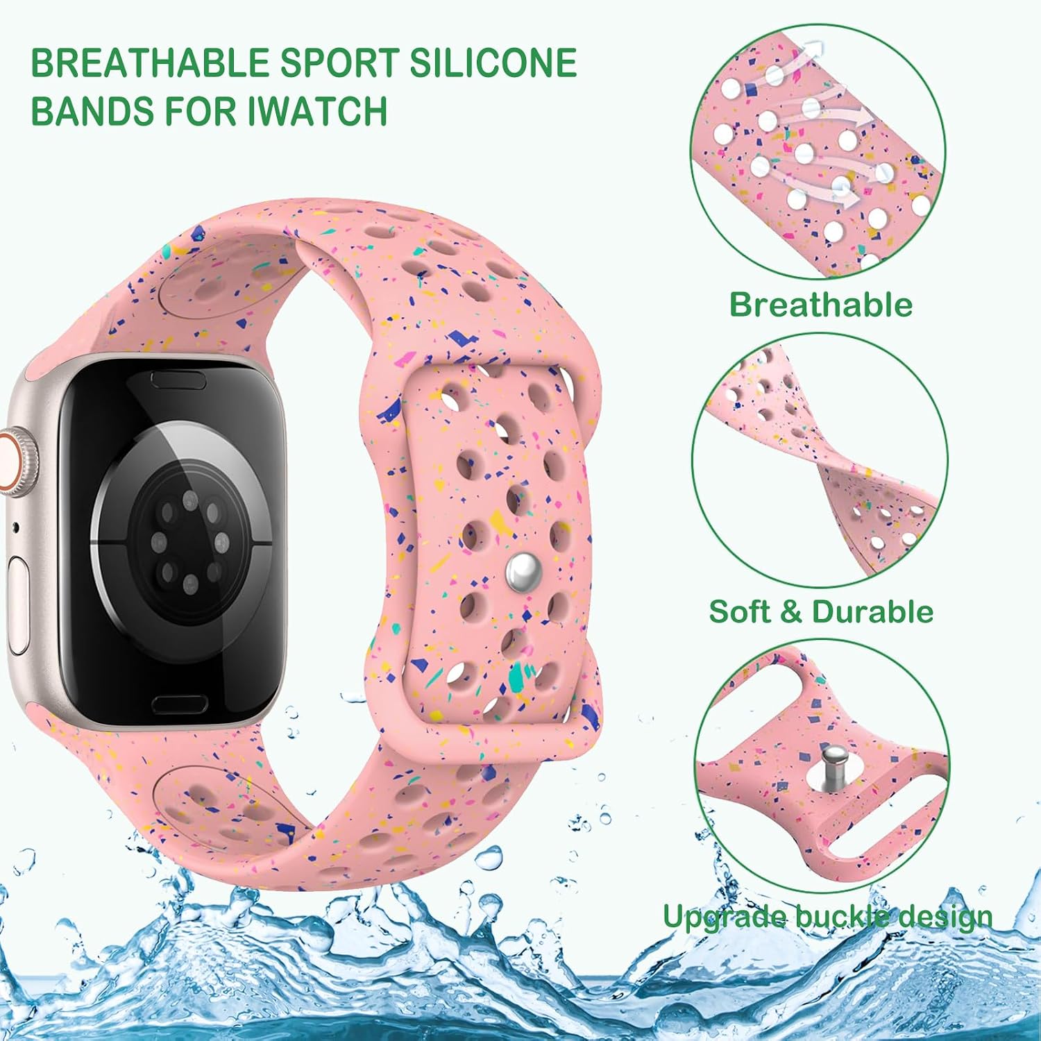 4 Pack Sport Bands Compatible with Apple Watch
