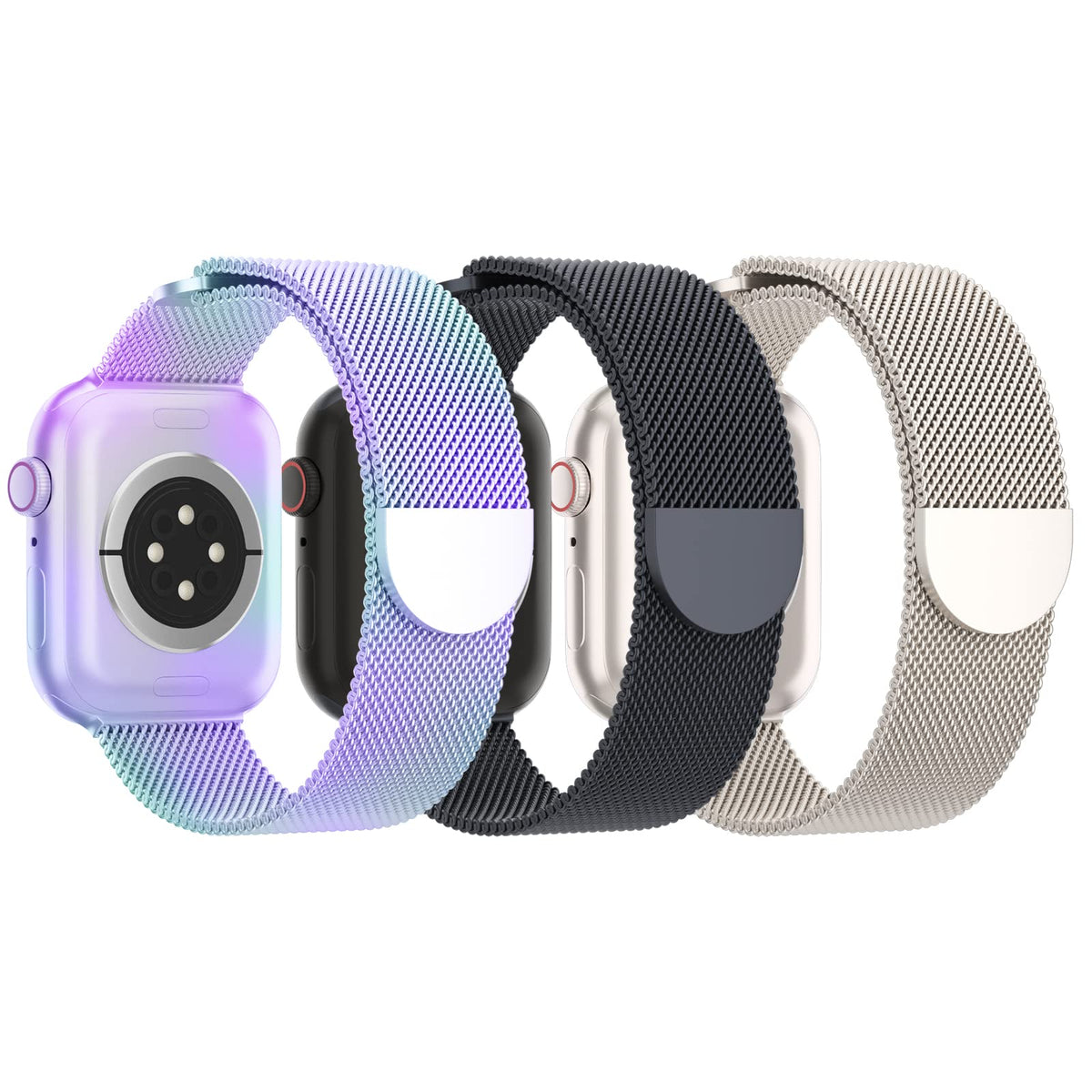 3 Pack Mesh Metal Magnetic Compatible with Apple Watch Bands