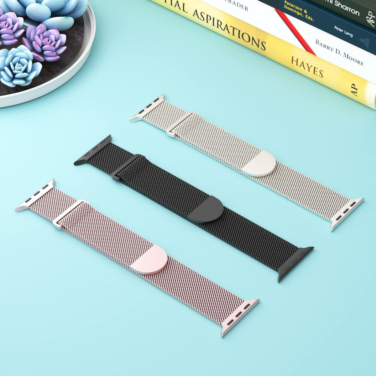 3 Pack Mesh Metal Magnetic Compatible with Apple Watch Bands