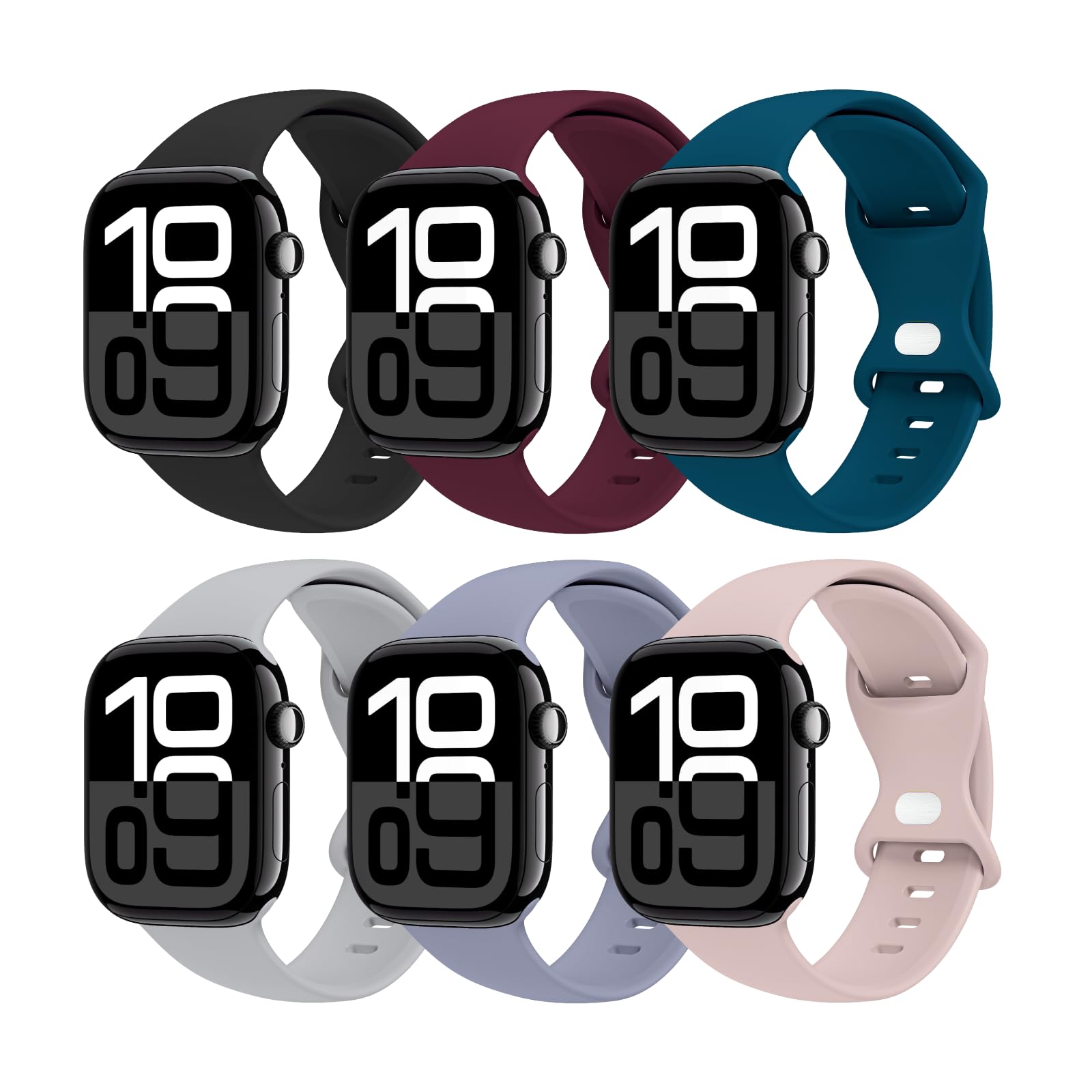 6 Pack Sport Bands Compatible with Apple Watch