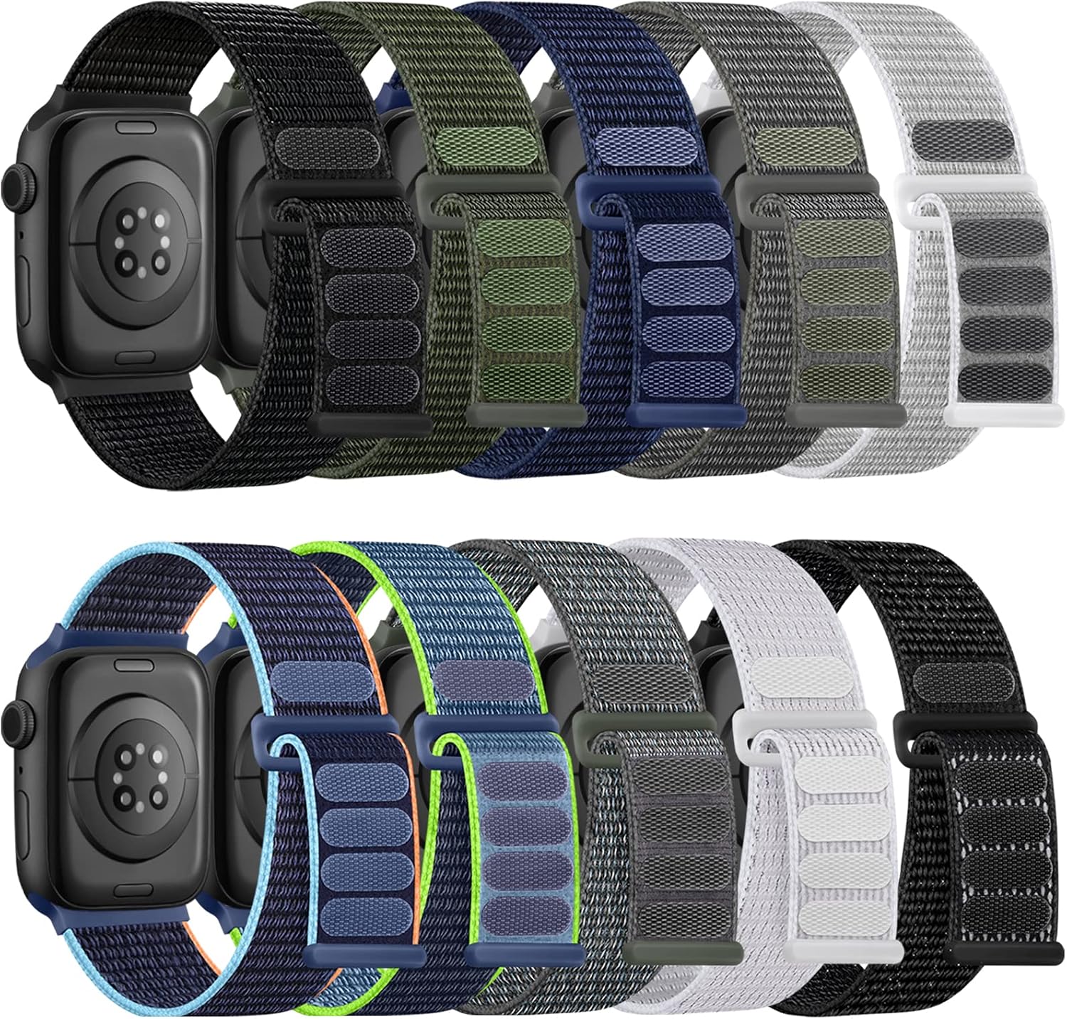 10 Pack Nylon Bands Compatible with Apple Watch