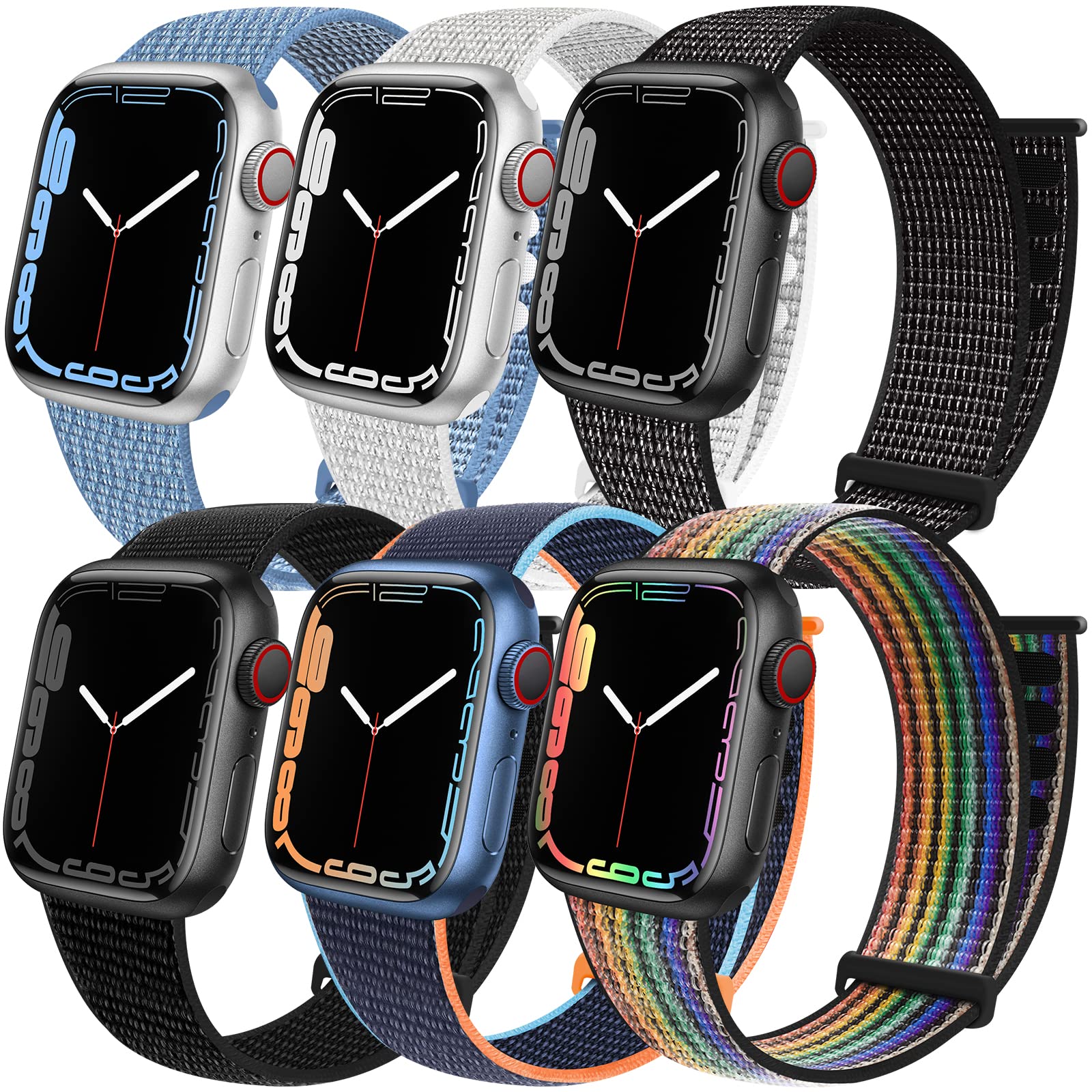 6 Pack Sport Loop Band Apple Watch