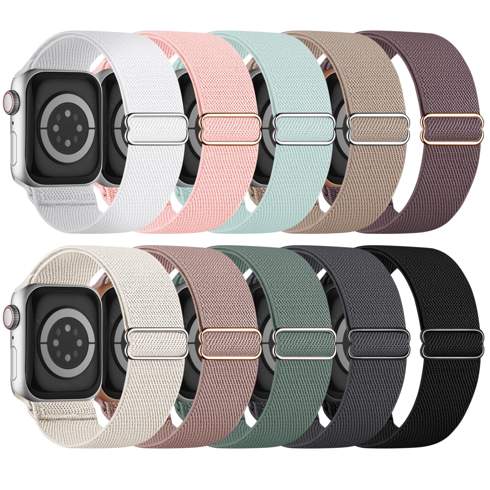 10 Pack Stretchy Bands Compatible With Apple Watch